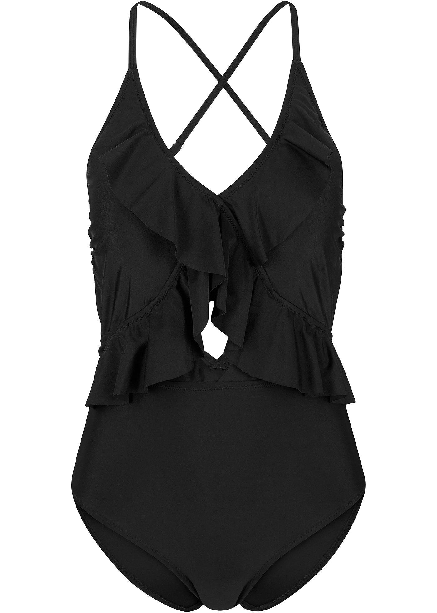 Costumi Interi Donna Costume Intero Premaman Nero Con Volant