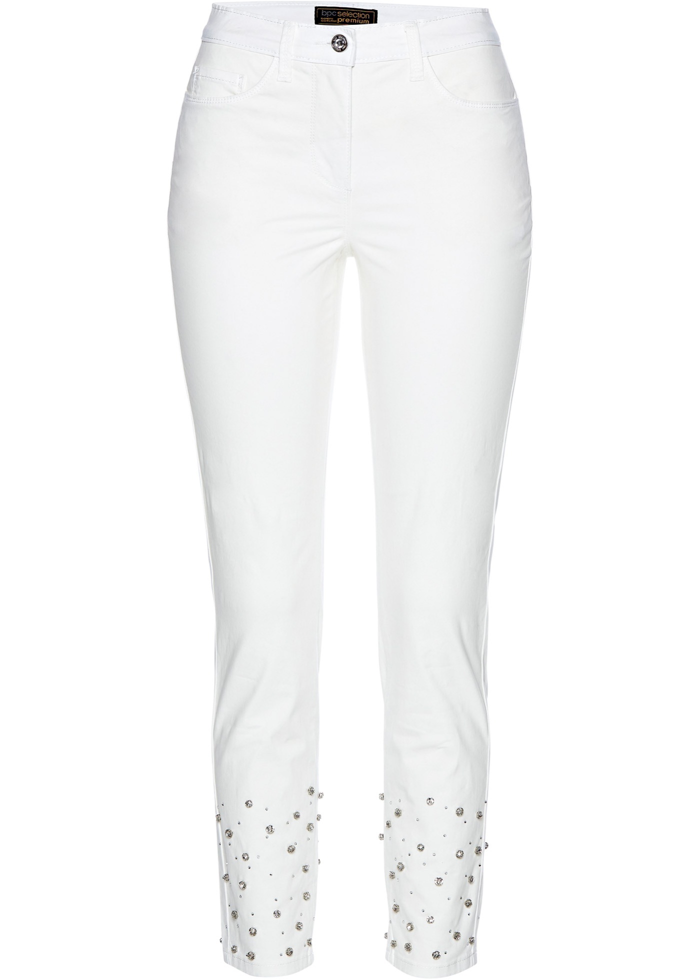 Jeans superstretch con strass (Bianco) - bpc selection premium