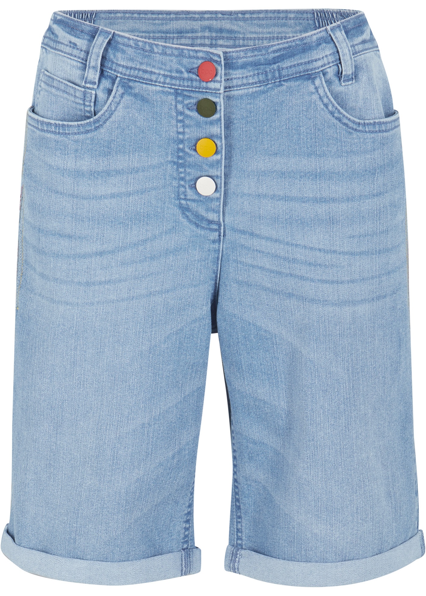 Bermuda comfort in jeans elasticizzato con cinta comoda (Blu) - bpc bonprix collection