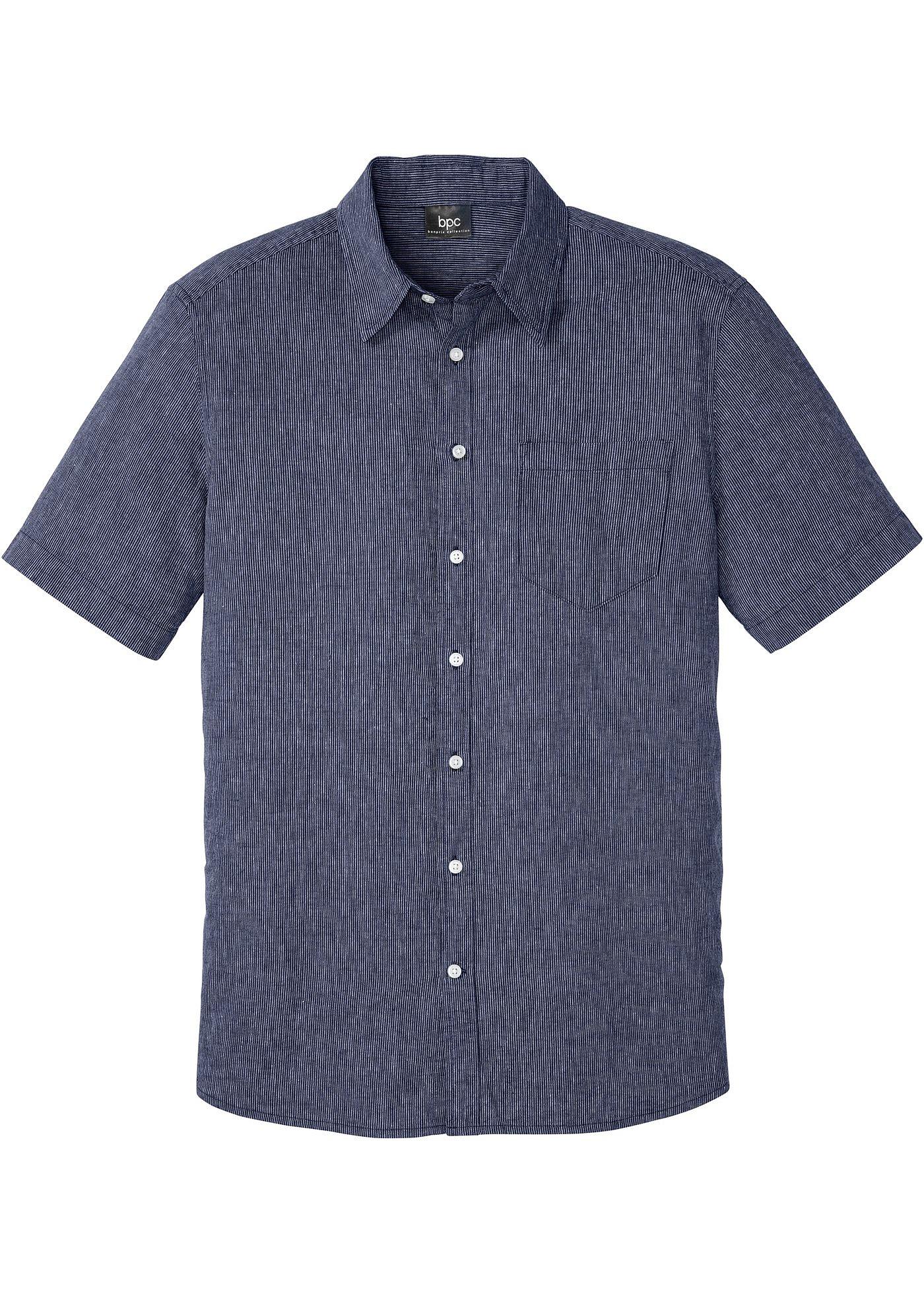 Camicia a maniche corte in misto lino