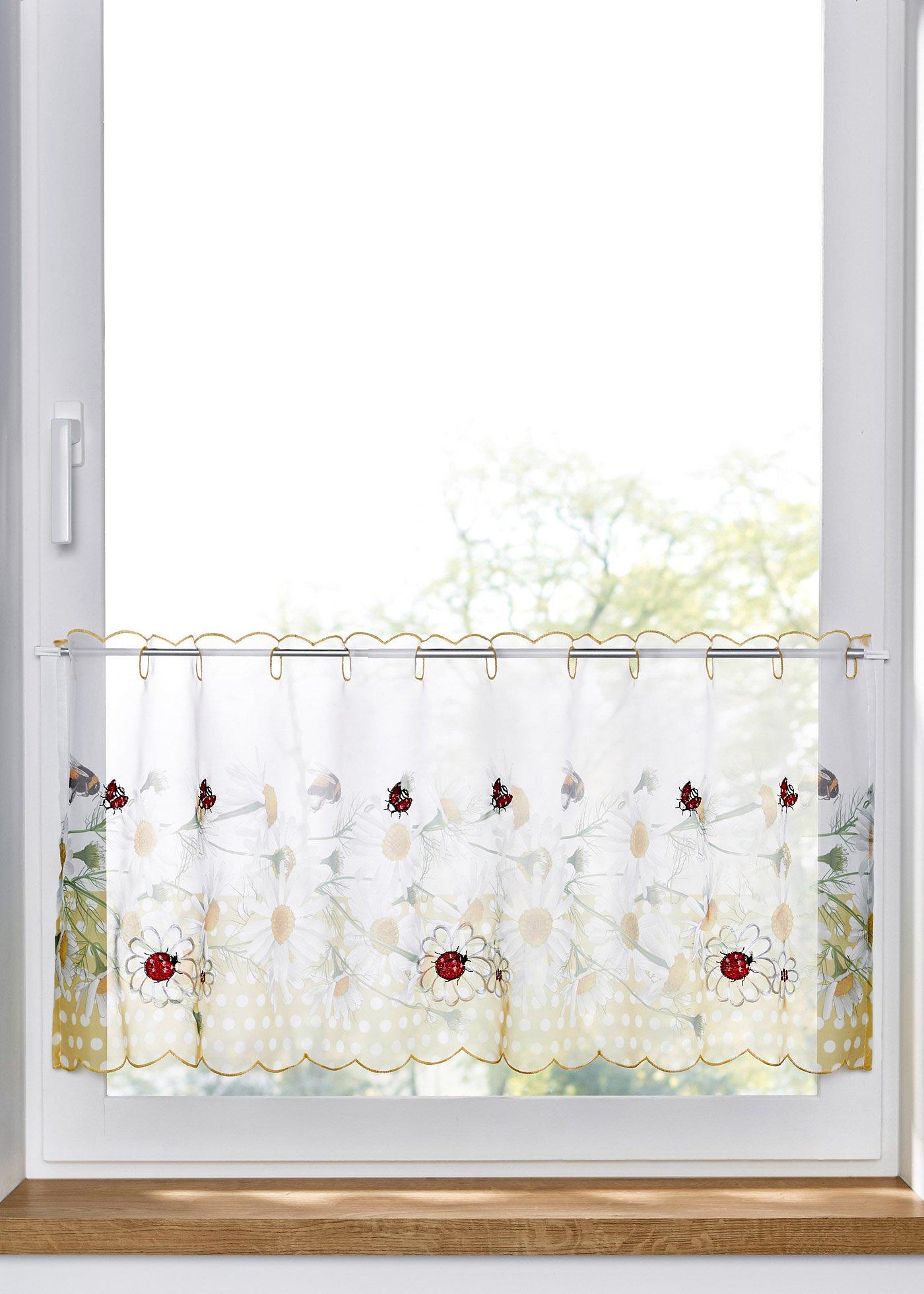 Tenda a vetro con fiori ricamati (Bianco) - bpc living bonprix collection