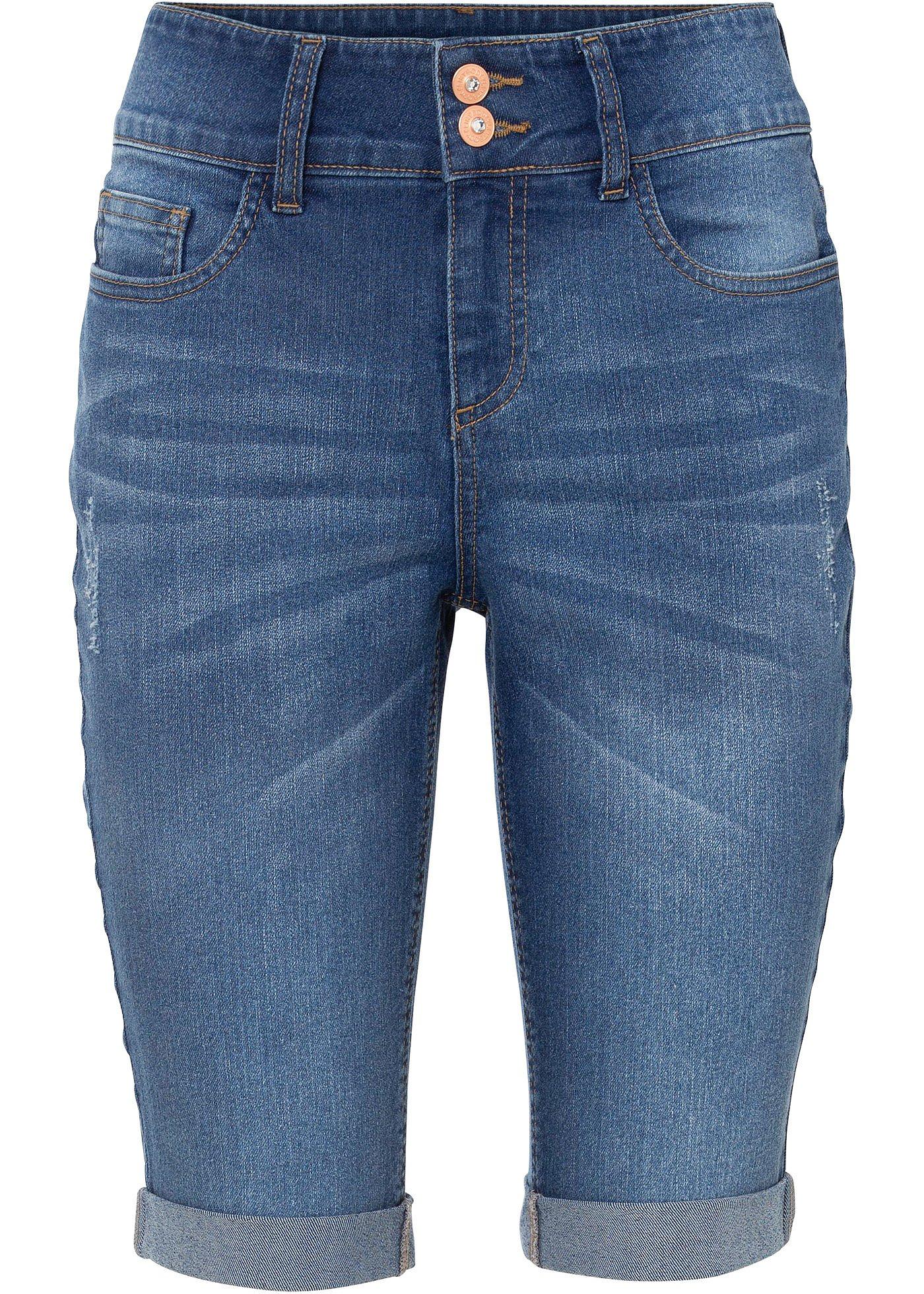 Bermuda in jeans, vita media