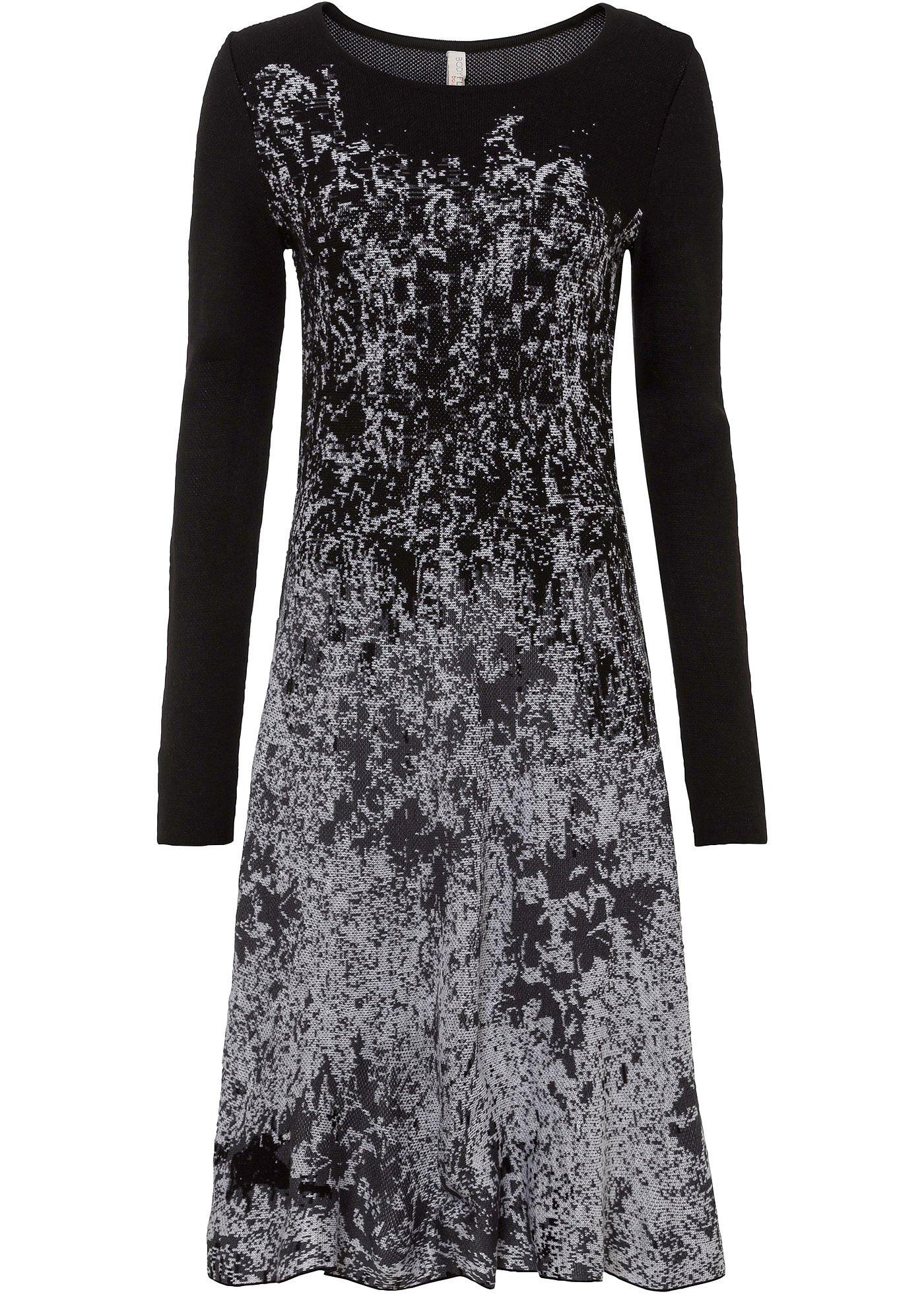 Abito in maglia jacquard svasato