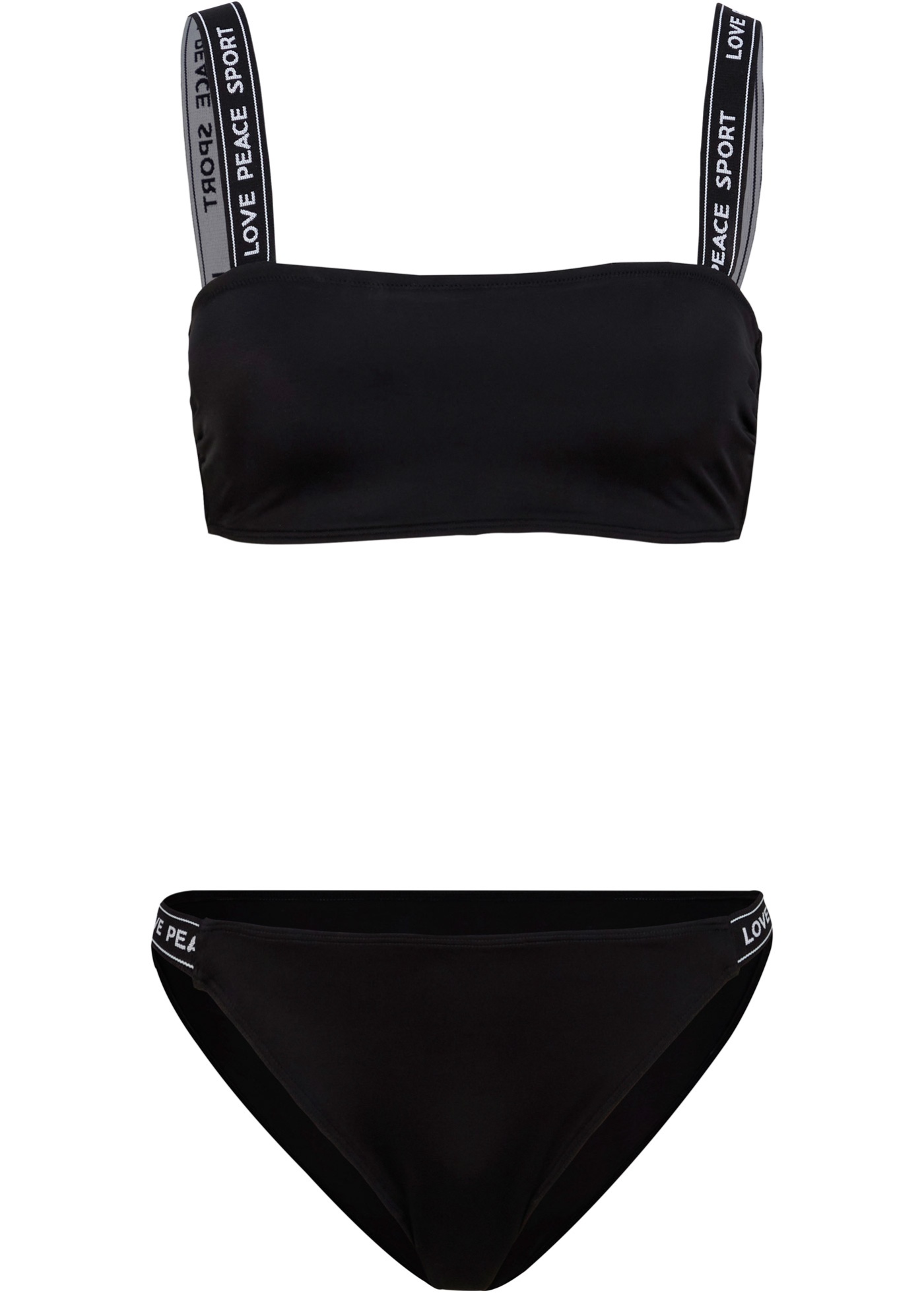 Bikini a fascia (set 2 pezzi) sostenibile (Nero) - RAINBOW
