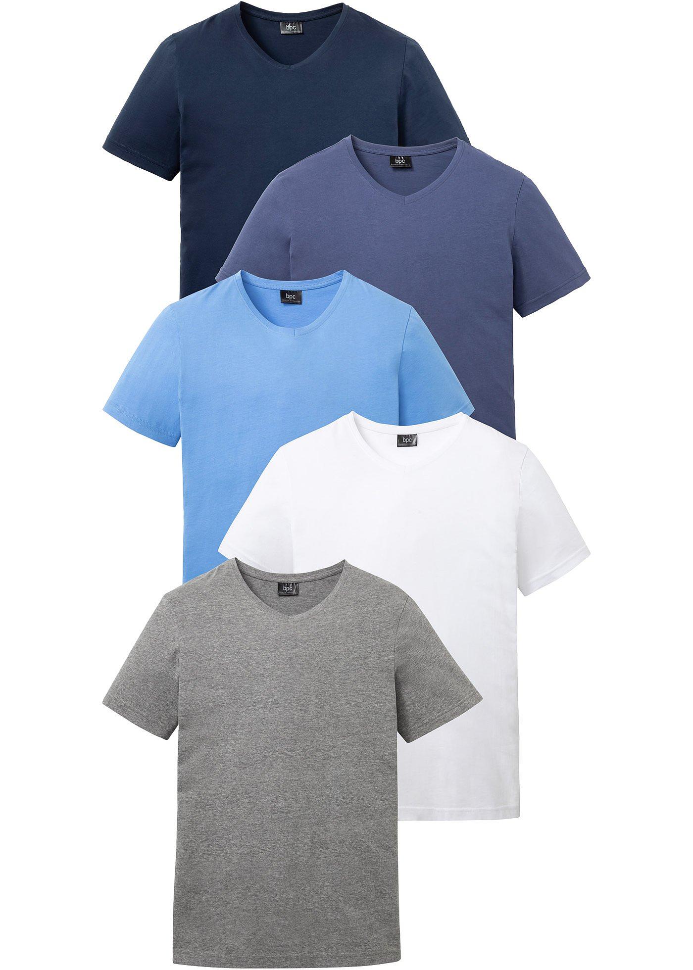 T-shirt con scollo a V (pacco da 5)
