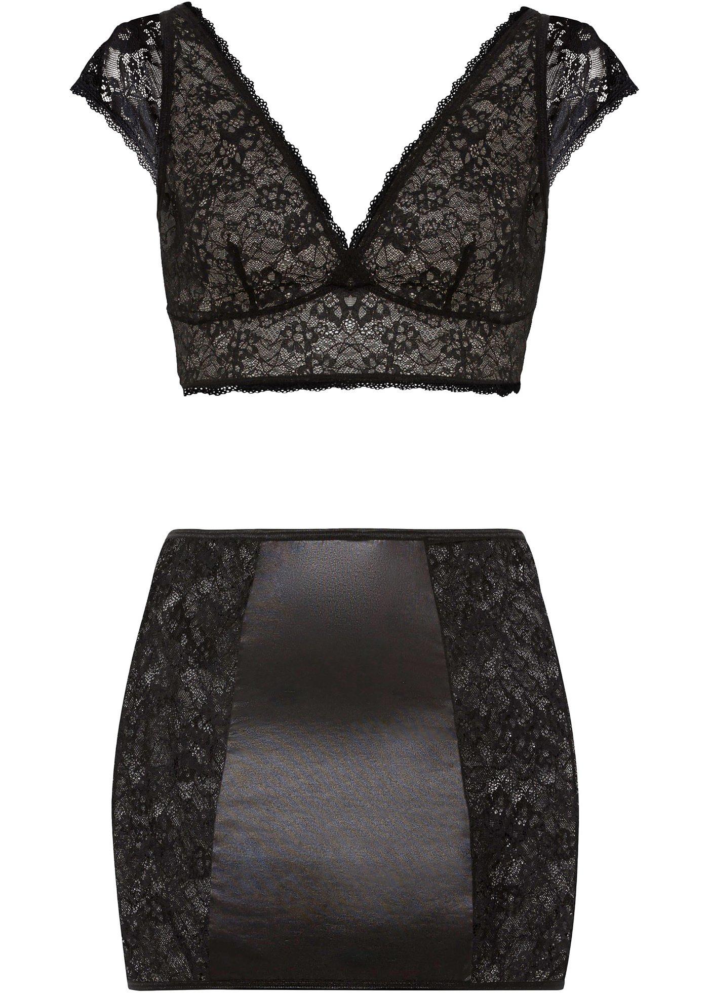 Confezione Da 2 Reggiseni Rhonda Shear Body Con Inserto In Pizzo, Nero/beige, Senza Ferretto, Nuova - Foto 2