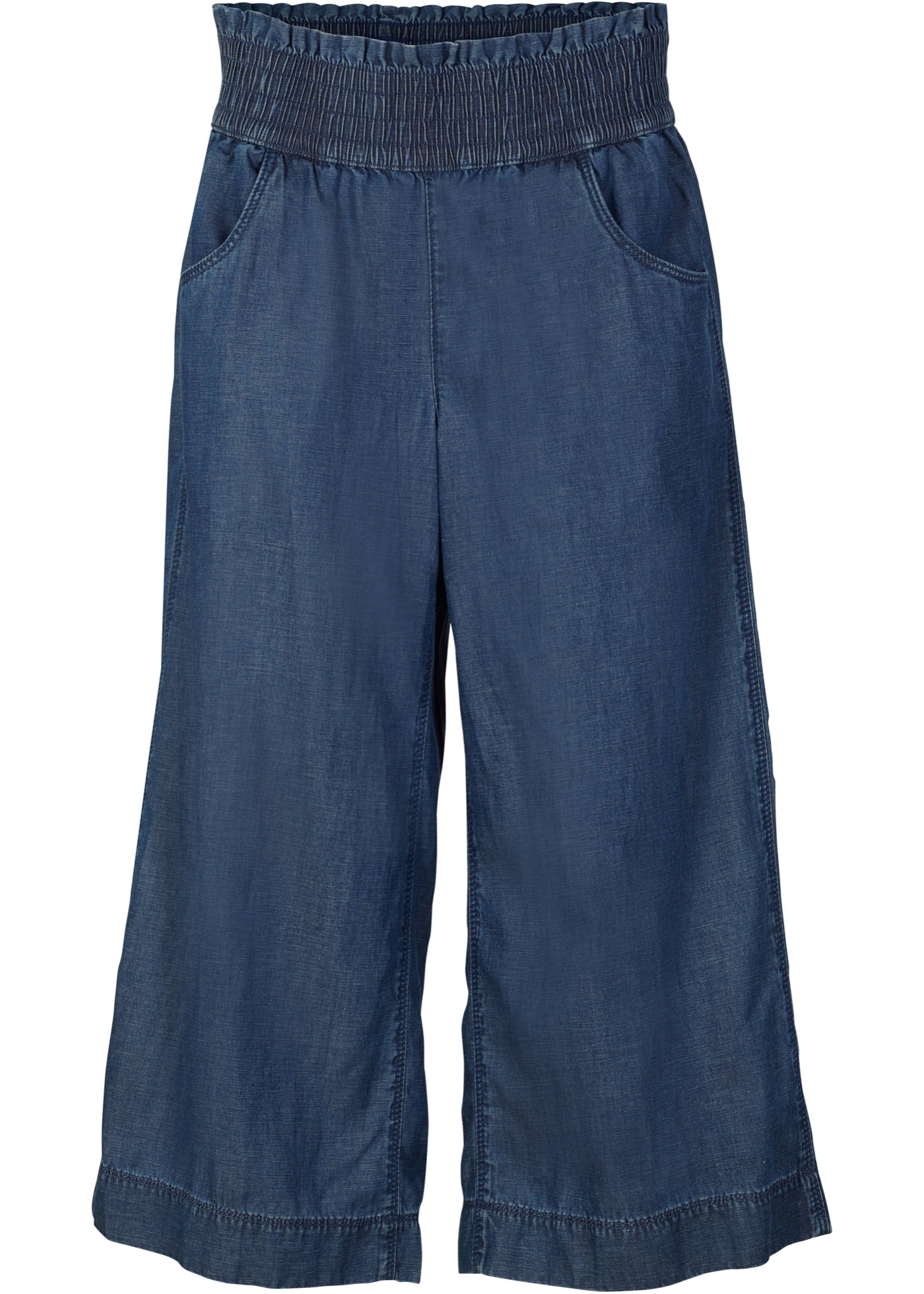 Pantaloni culotte larghi con TENCEL™ Lyocell e cinta comoda (Blu) - bpc bonprix collection