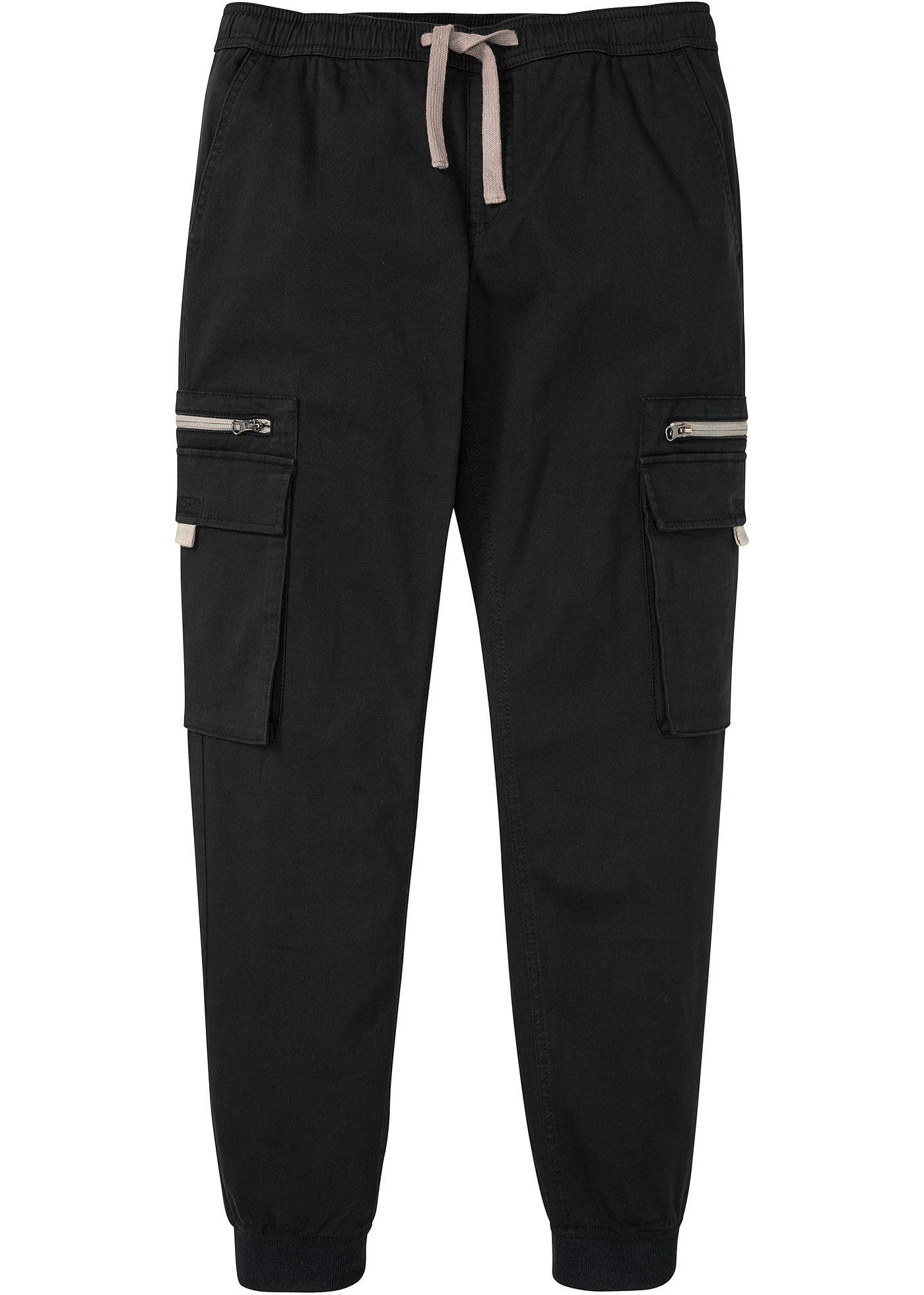 Pantaloni cargo con elastico in vita regular fit (Nero) - RAINBOW