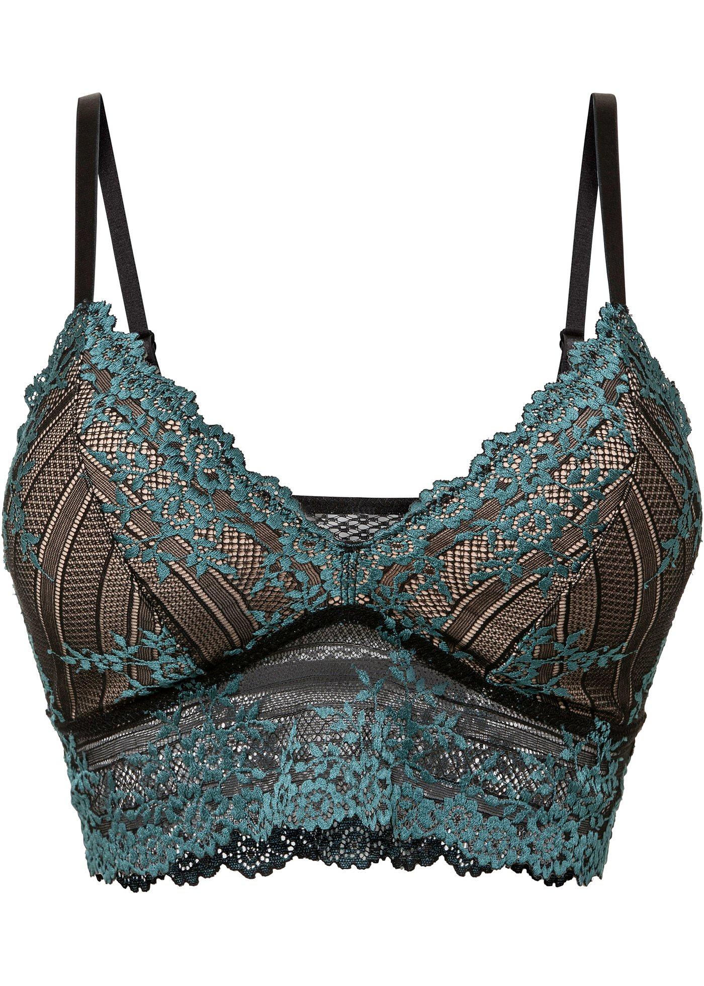 Reggiseno a bustier in pizzo bicolore