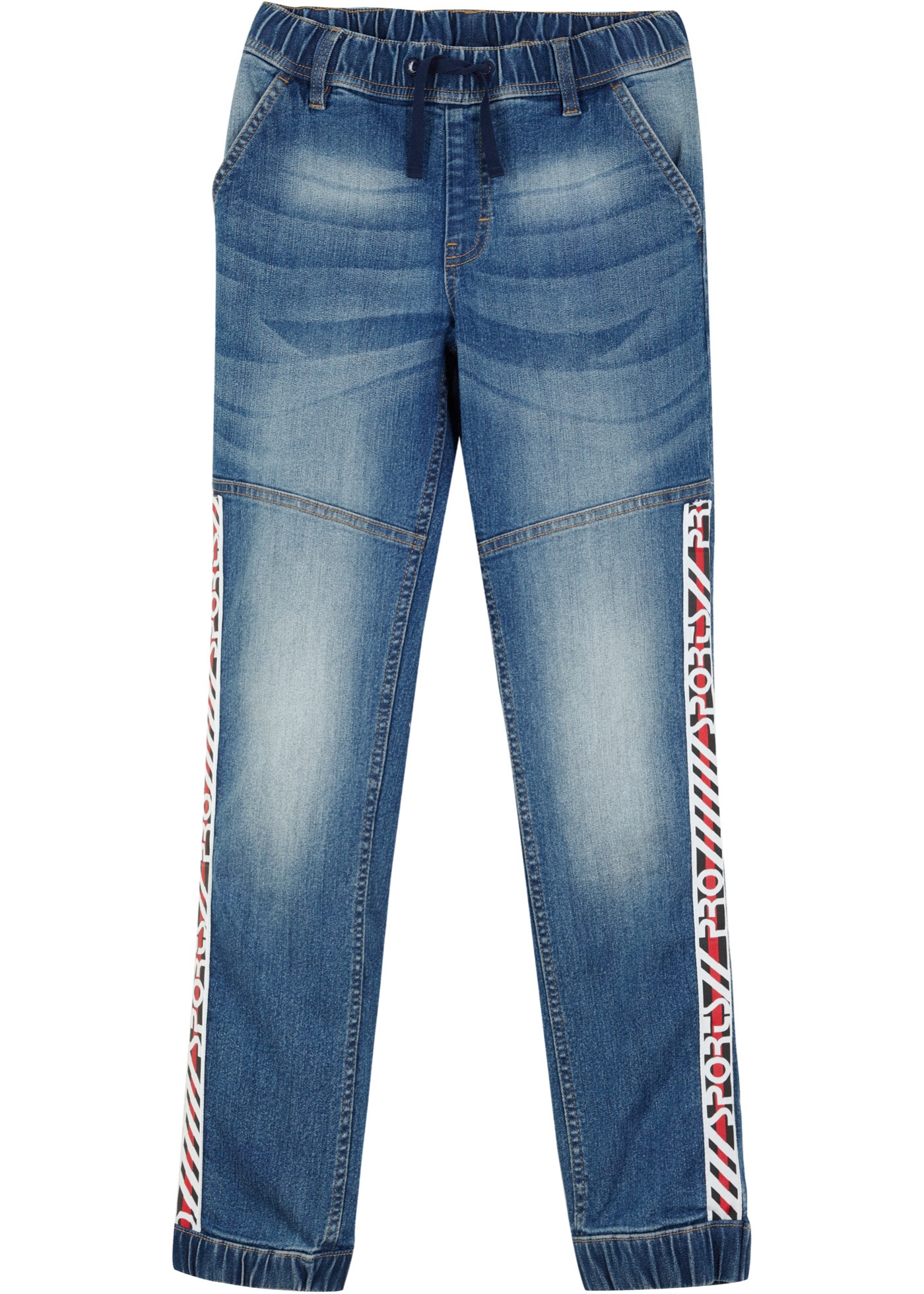 Jeans in felpa con fasce sportive, slim fit (Blu) - John Baner JEANSWEAR