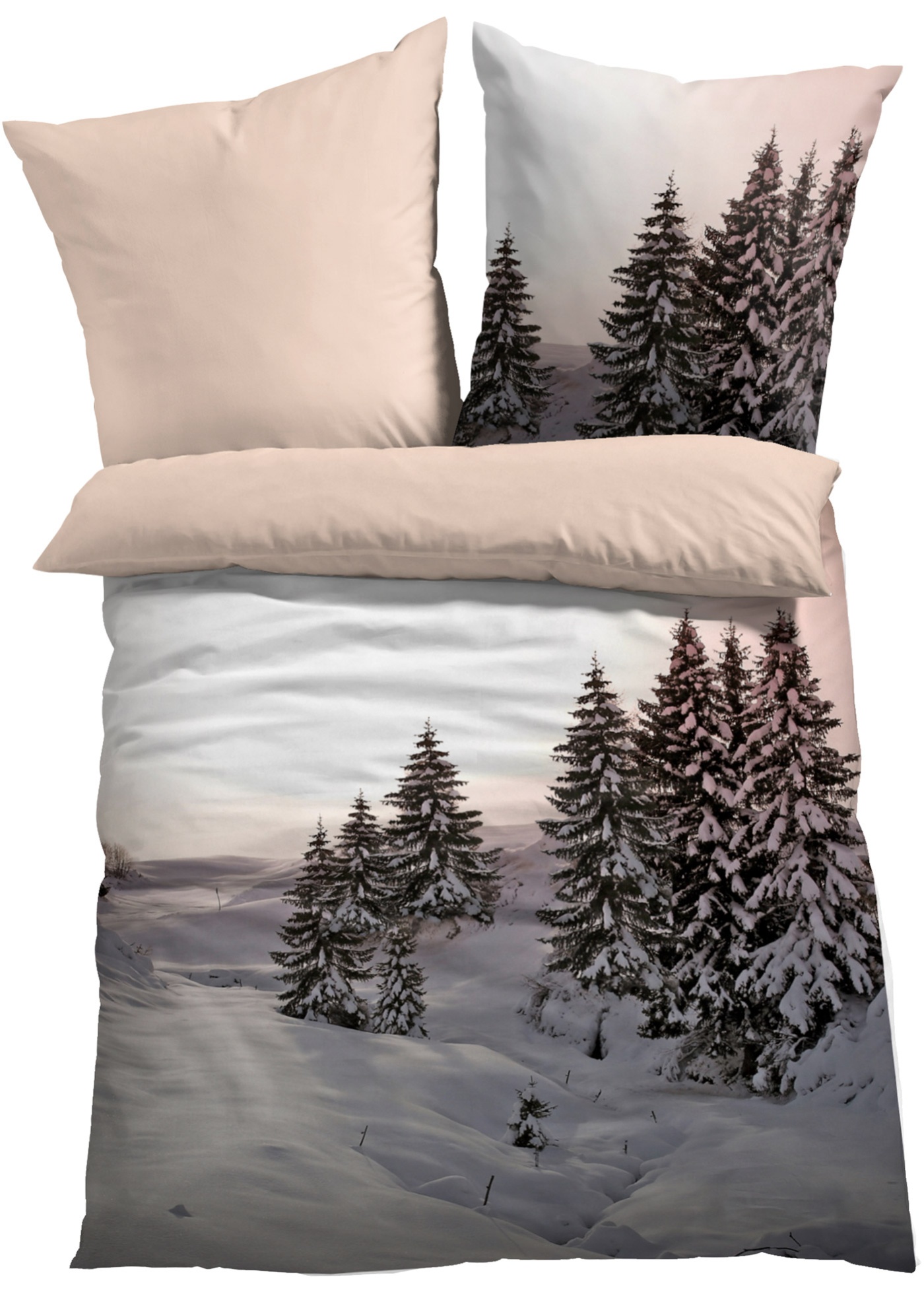 Biancheria da letto double face con paesaggio invernale (Bianco) - bpc living bonprix collection