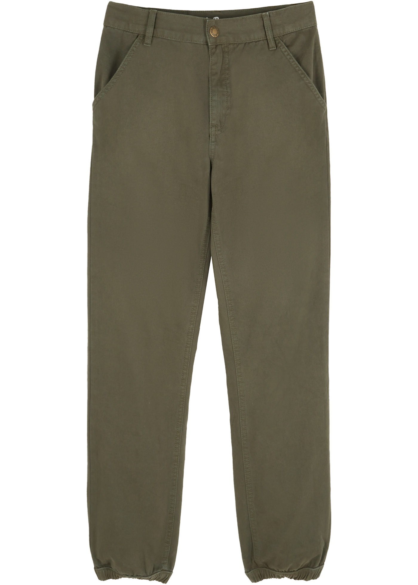 Pantaloni in twill con elastico in vita, loose fit (Verde) - John Baner JEANSWEAR