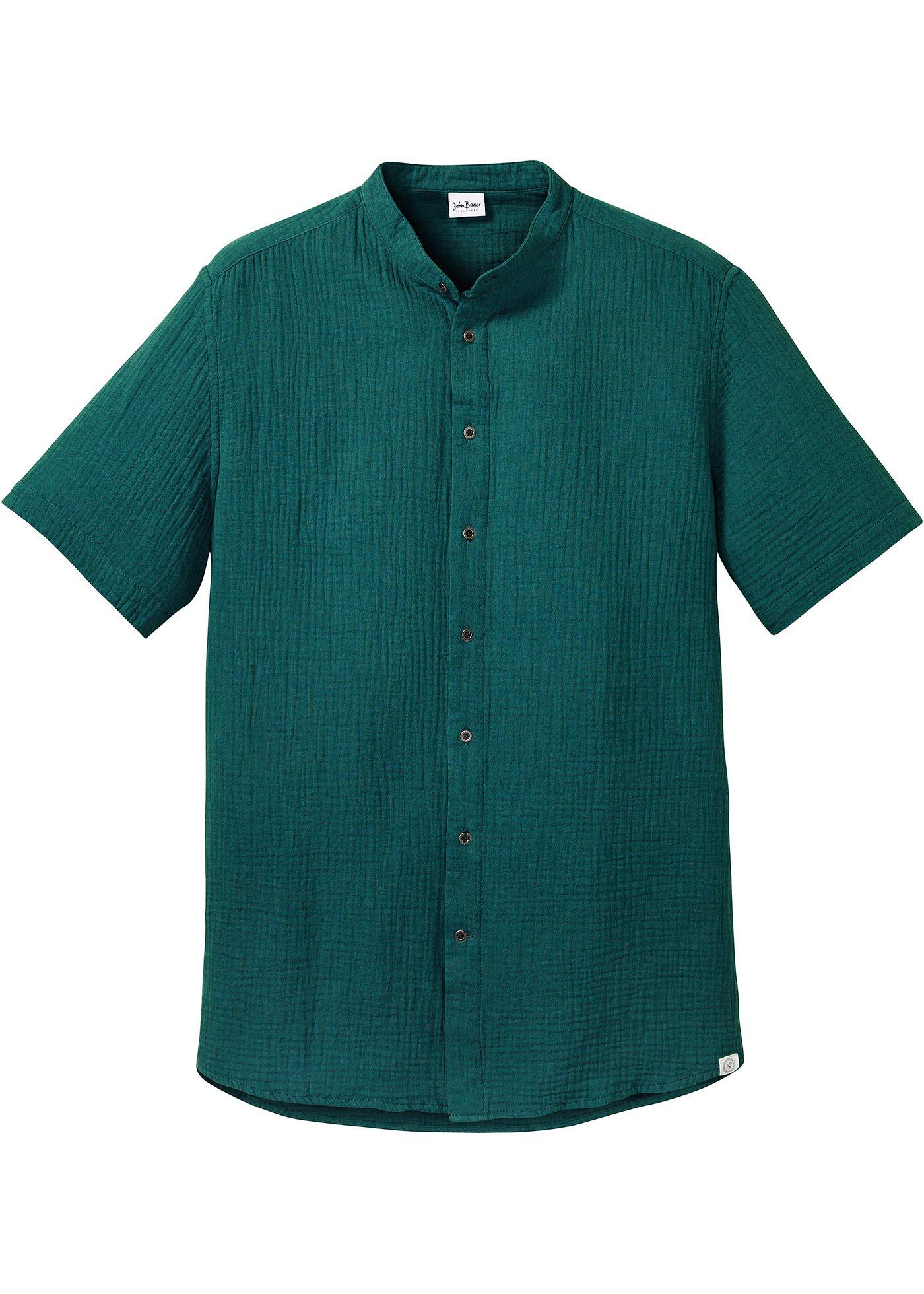 Vivilli Camicia A Tunica Donna Maniche Corte, Colletto Con Risvolto, Verde Scuro, XX-Large. Elegante E Casual Per L'ufficio O Il Tempo Libero. - 3