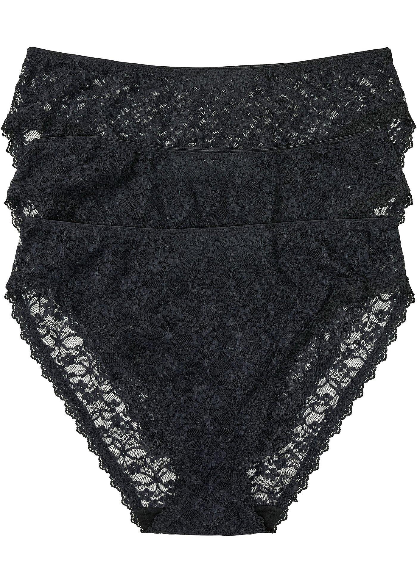 Slip alto sgambato in pizzo riciclato (pacco da 3)