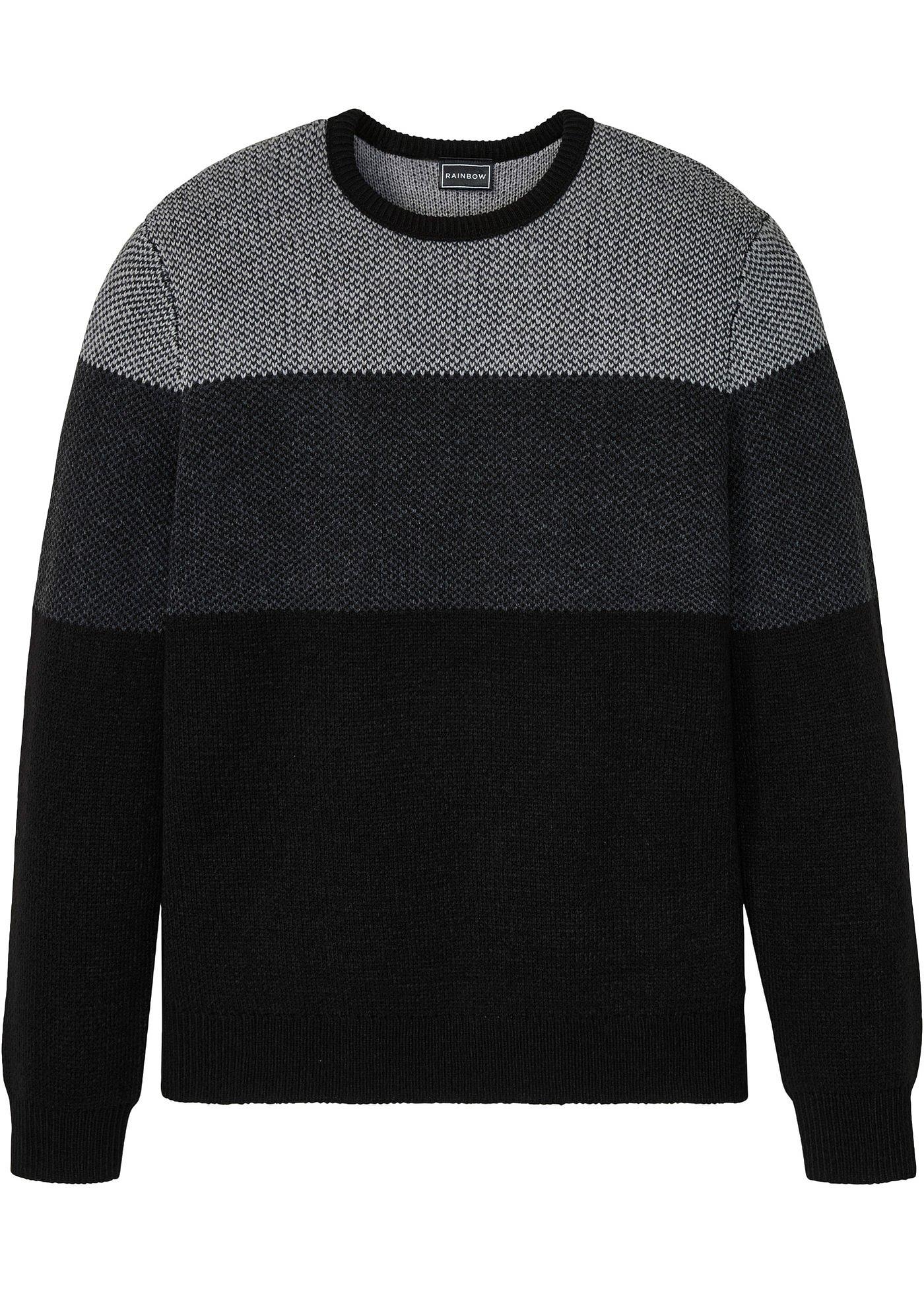 Maglione a girocollo in color block