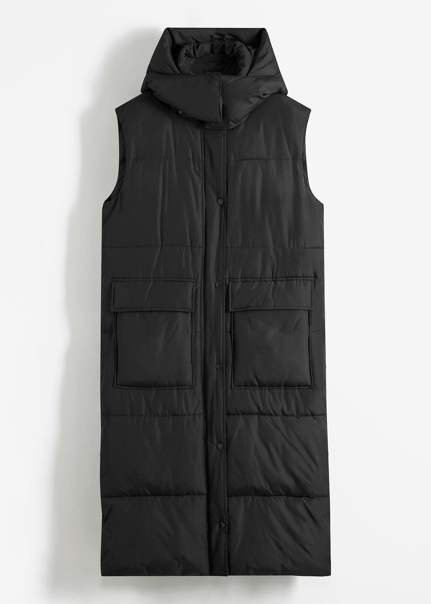 Gilet trapuntato imbottito in poliestere riciclato con cappuccio staccabile