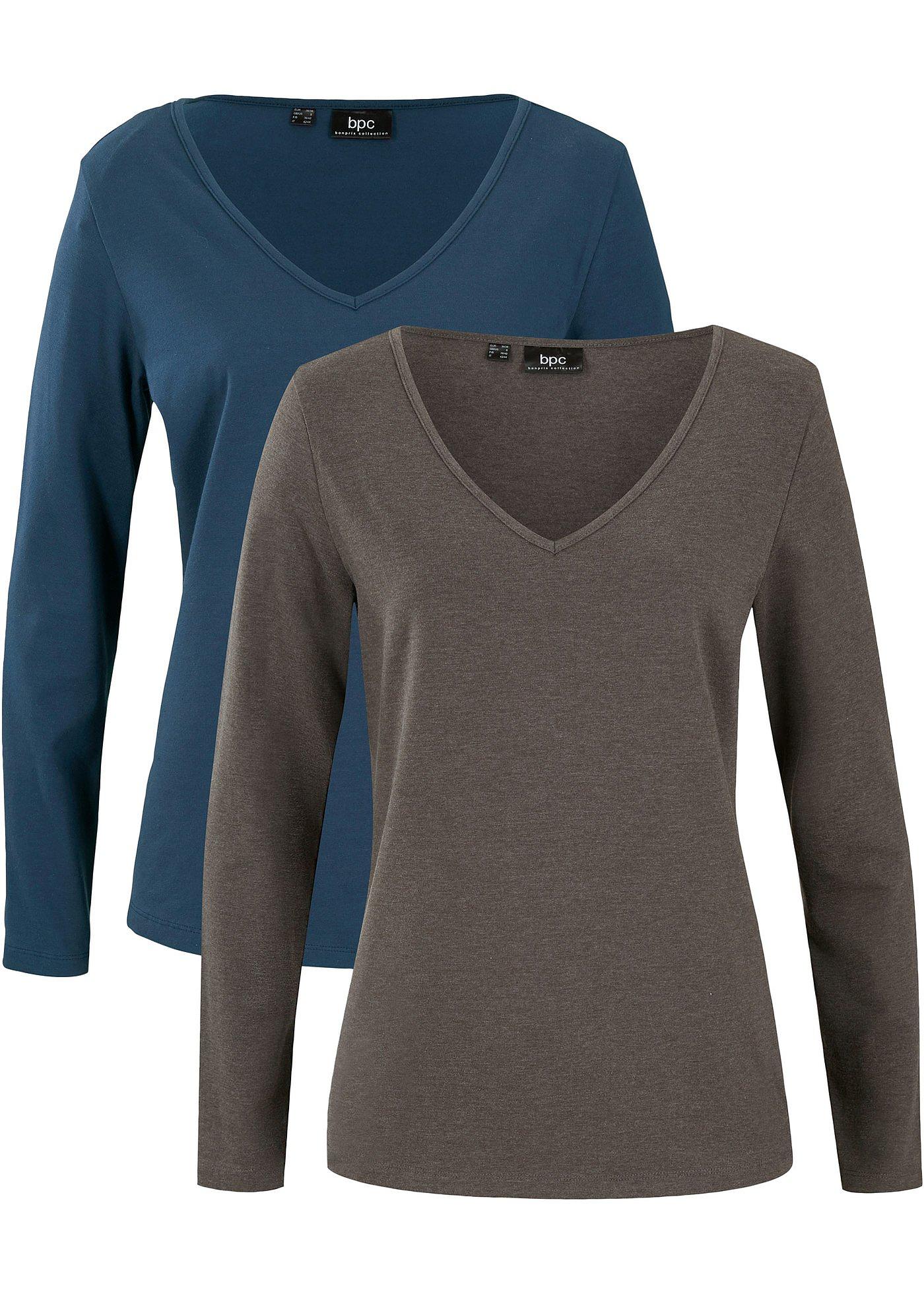 Maglia a maniche lunghe aderente (pacco da 2)