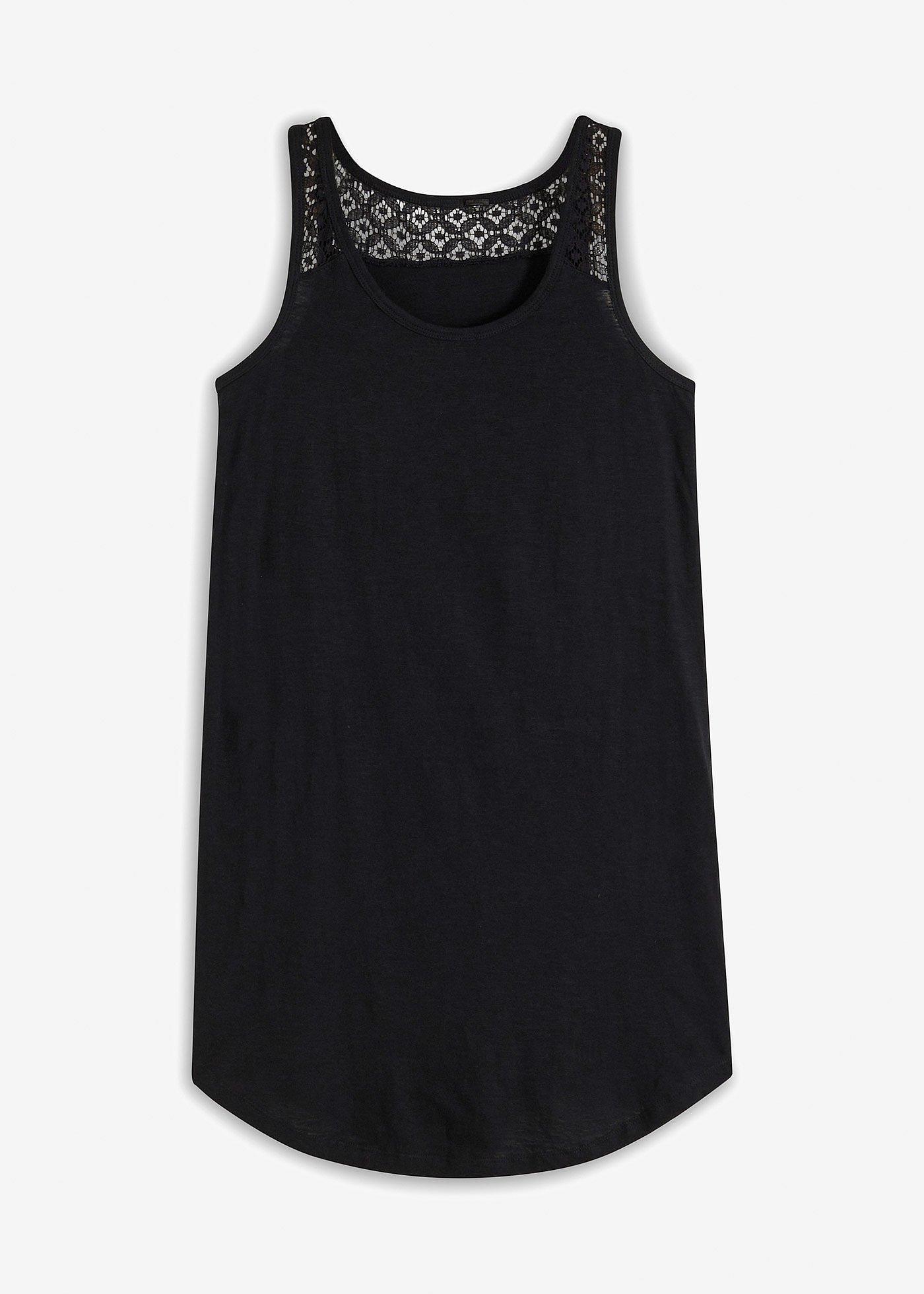 Abito in maglina di cotone con pizzo
