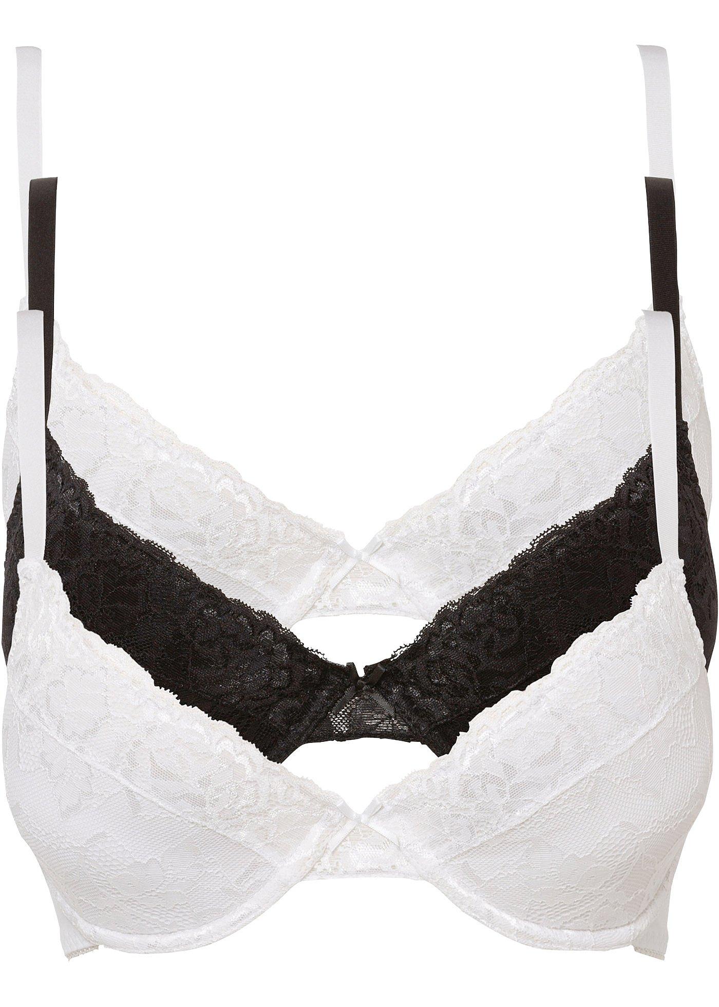 Reggiseno push-up con pizzo fine (pacco da 3)