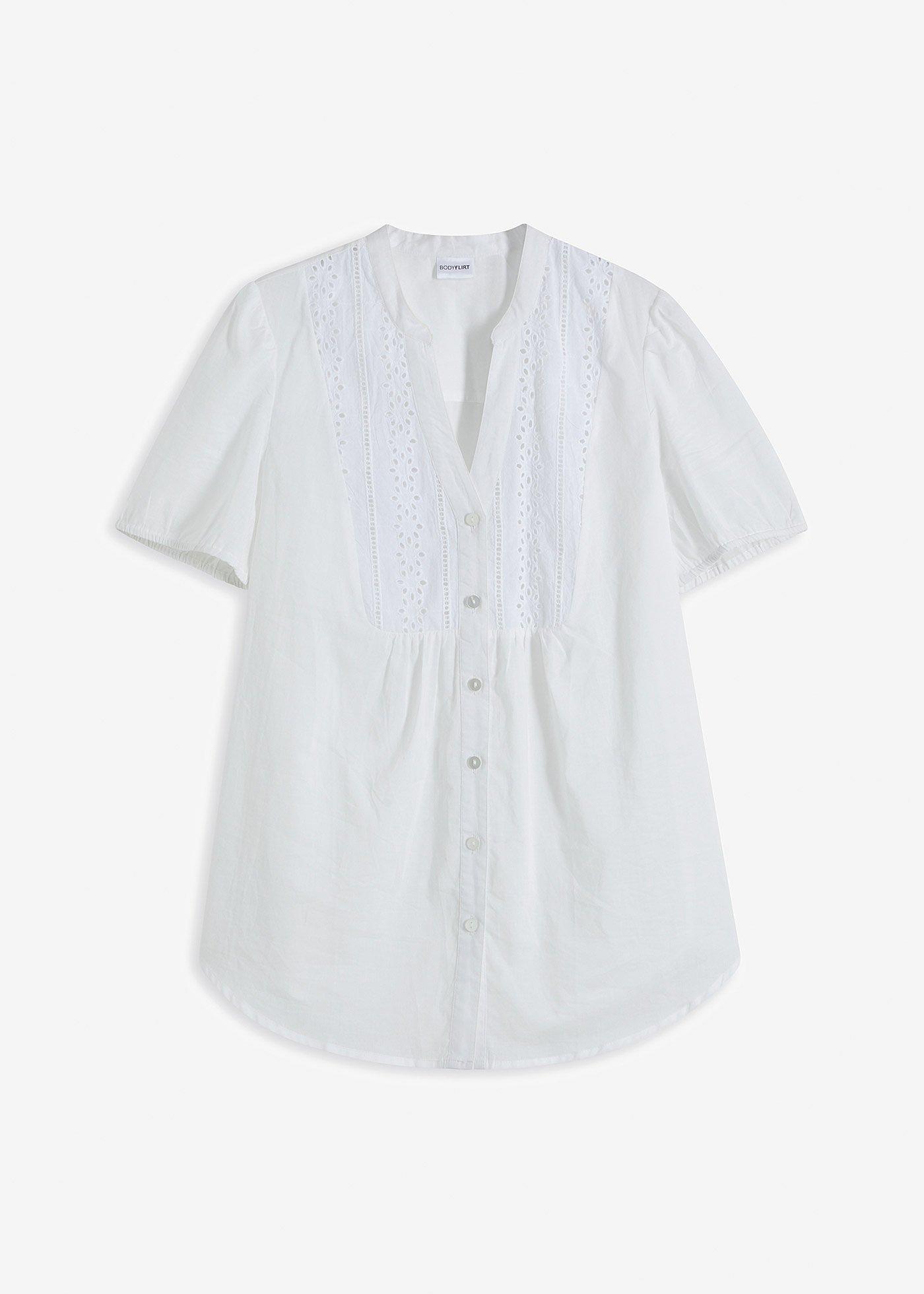 VESTITO CORTO CON RICAMI TRAFORATI - Marrone-Blu | Italia / Italy