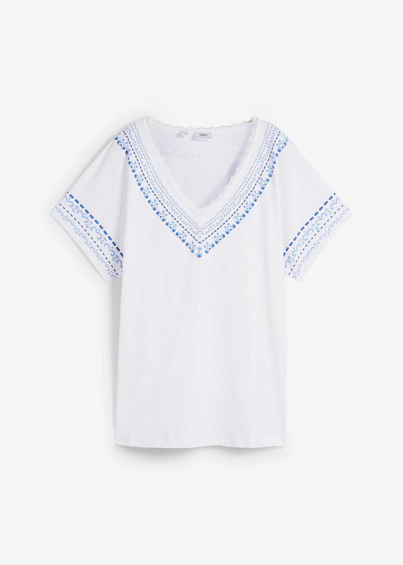 T-shirt dal taglio comodo con ricami stampati e cotone biologico