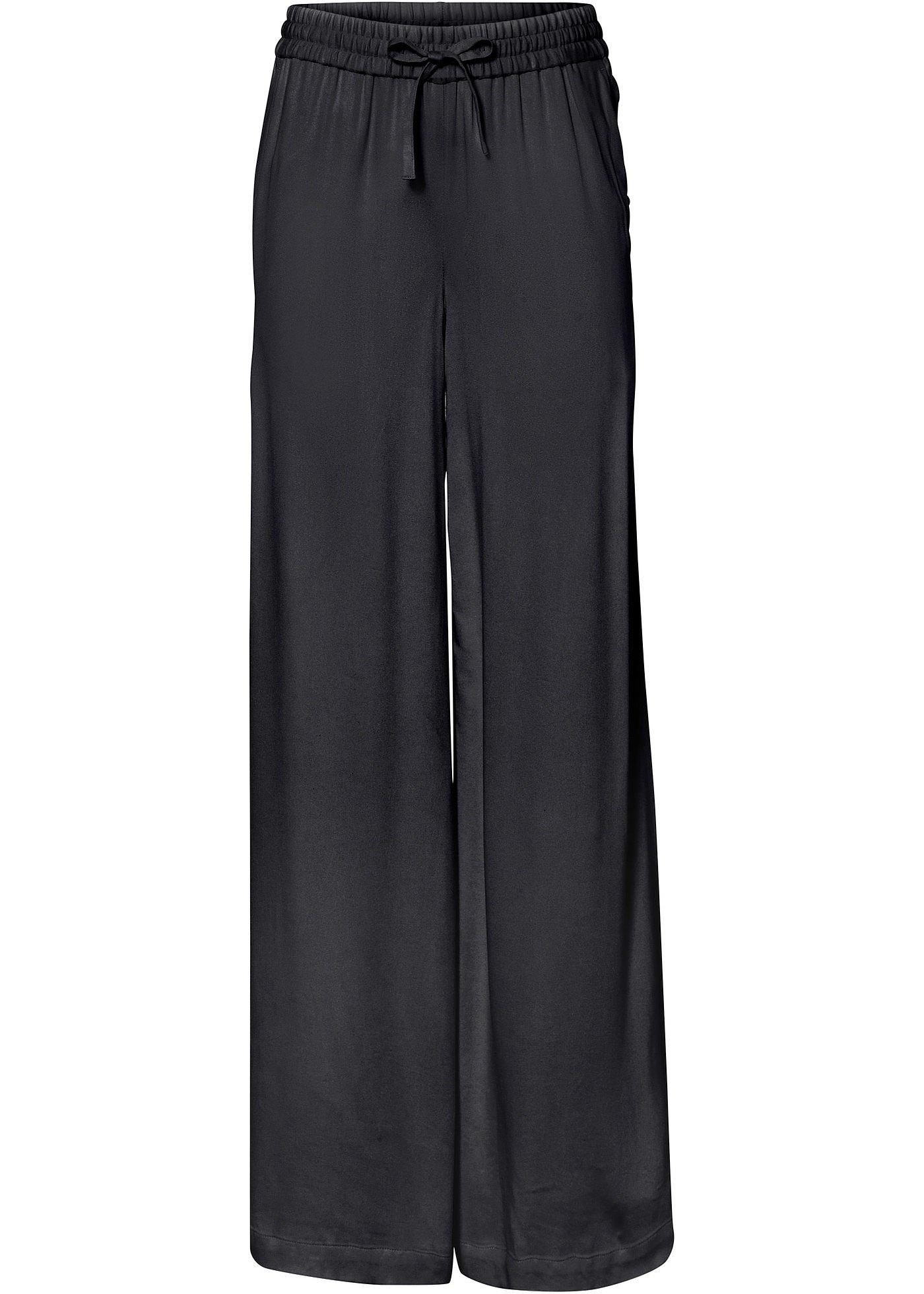Pantaloni larghi in viscosa lucida leggera