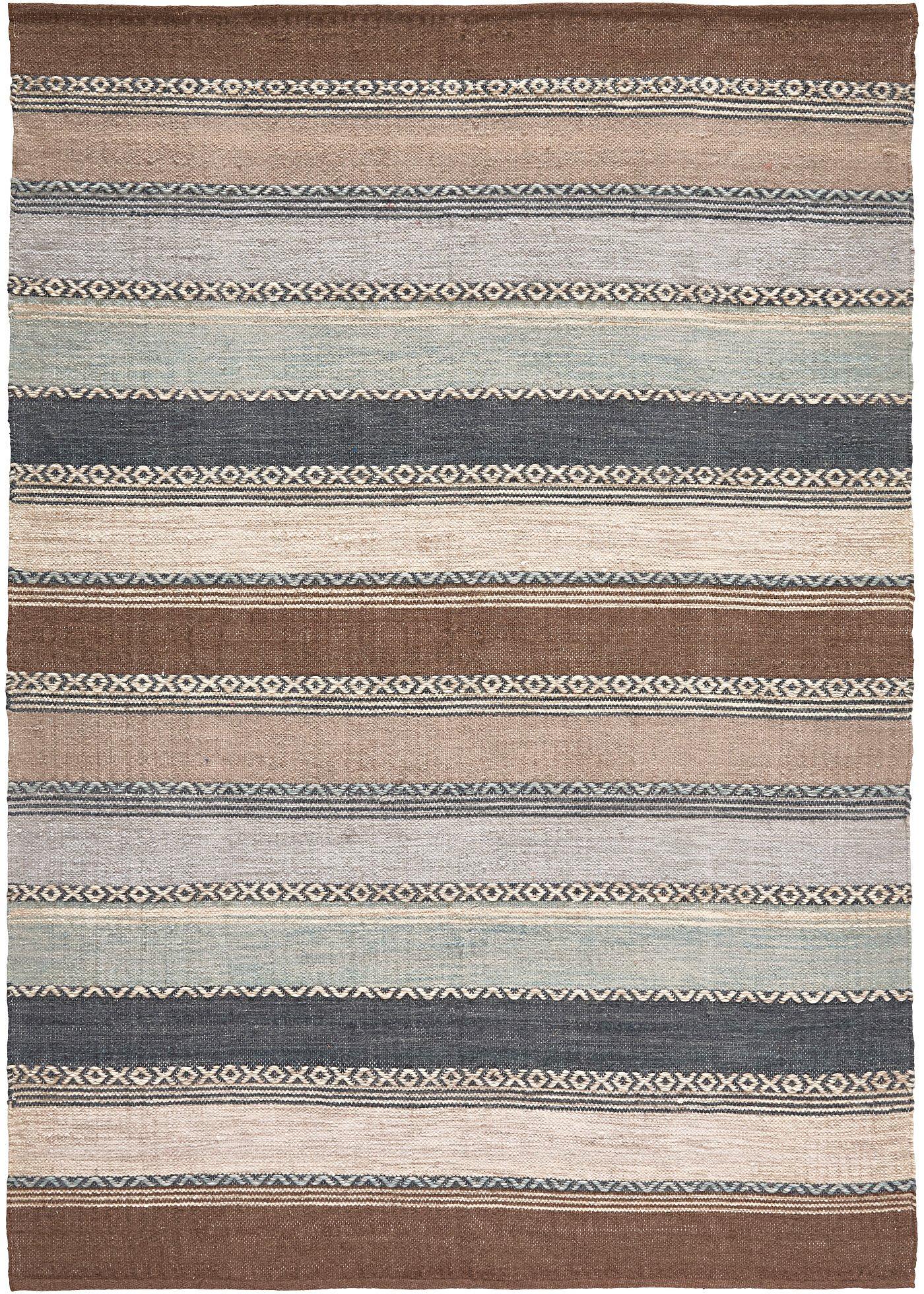 Tappeto kilim a righe in colori naturali delicati