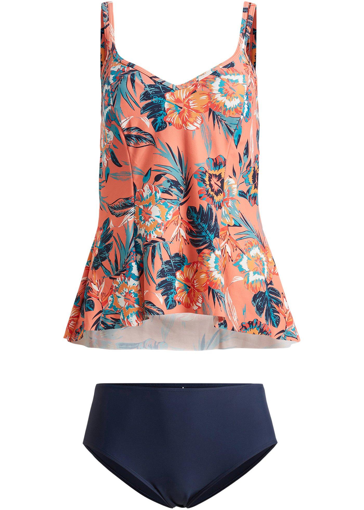 Tankini con scollatura a V (set 2 pezzi)
