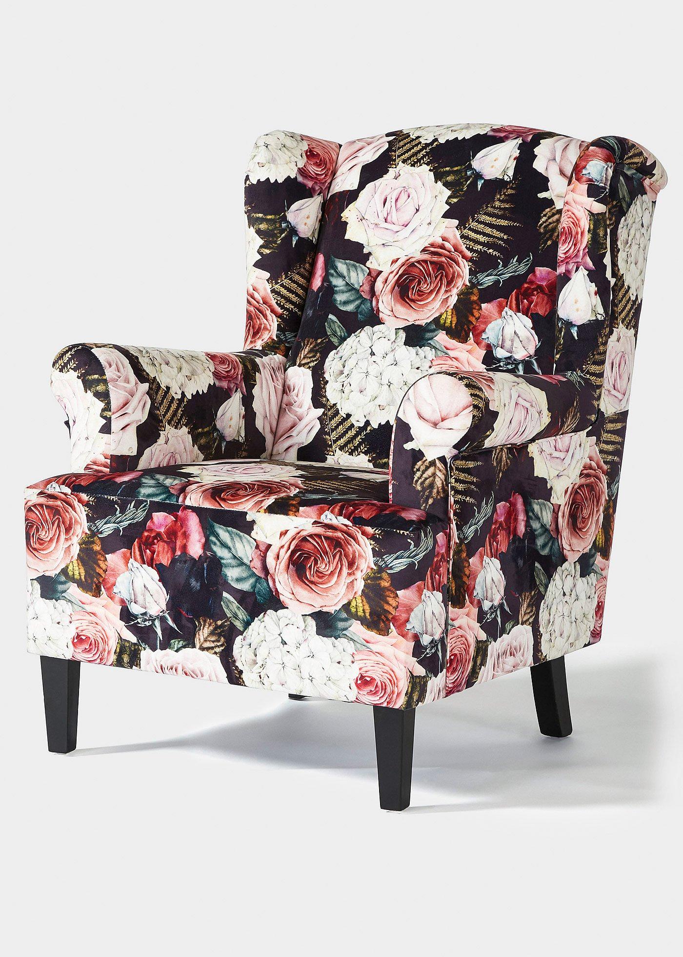 Poltrona con orecchie a fiori