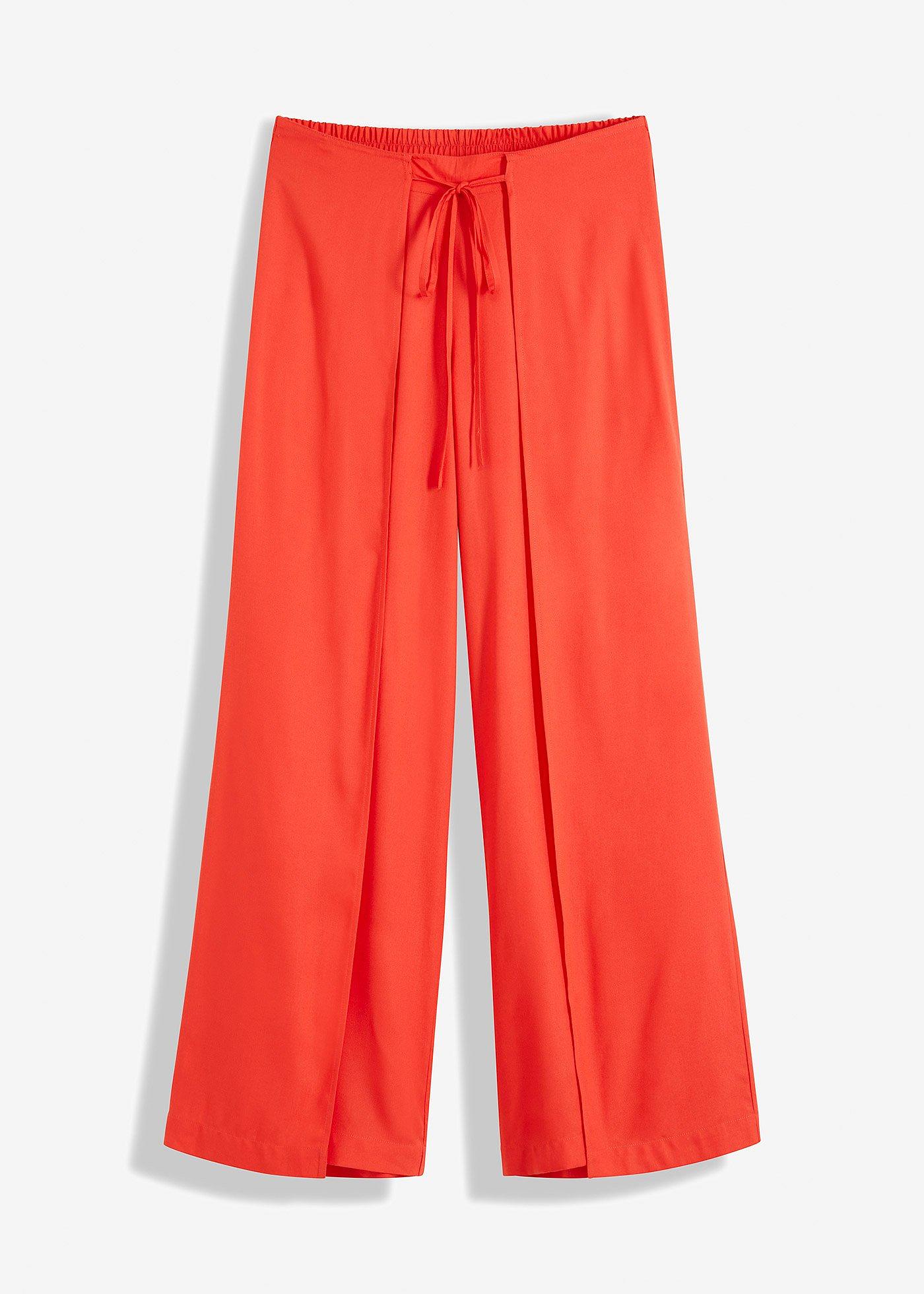 Pantaloni con spacco in viscosa