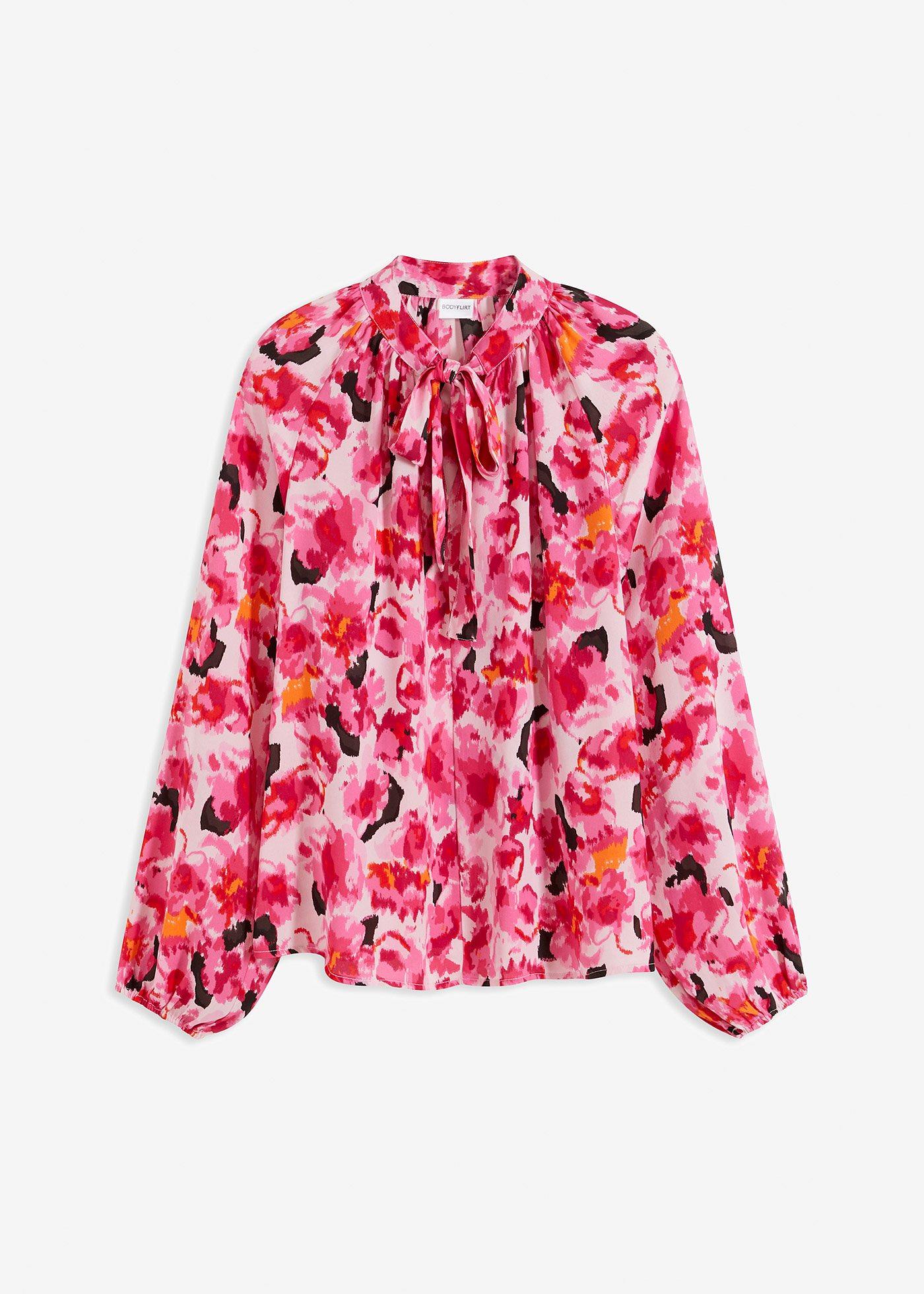 Blusa in chiffon con fiocco