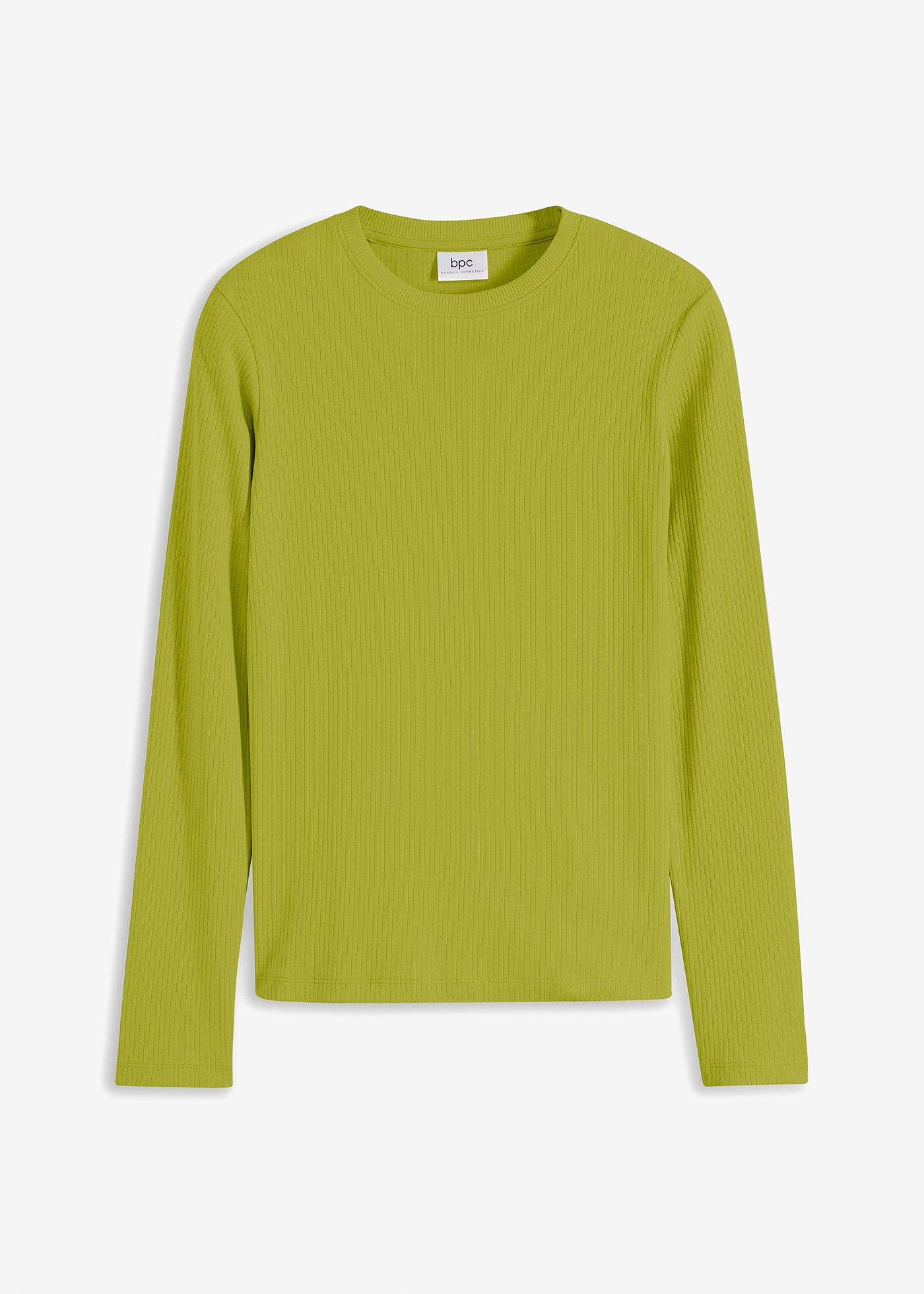Maglia a maniche lunghe in puro cotone a coste