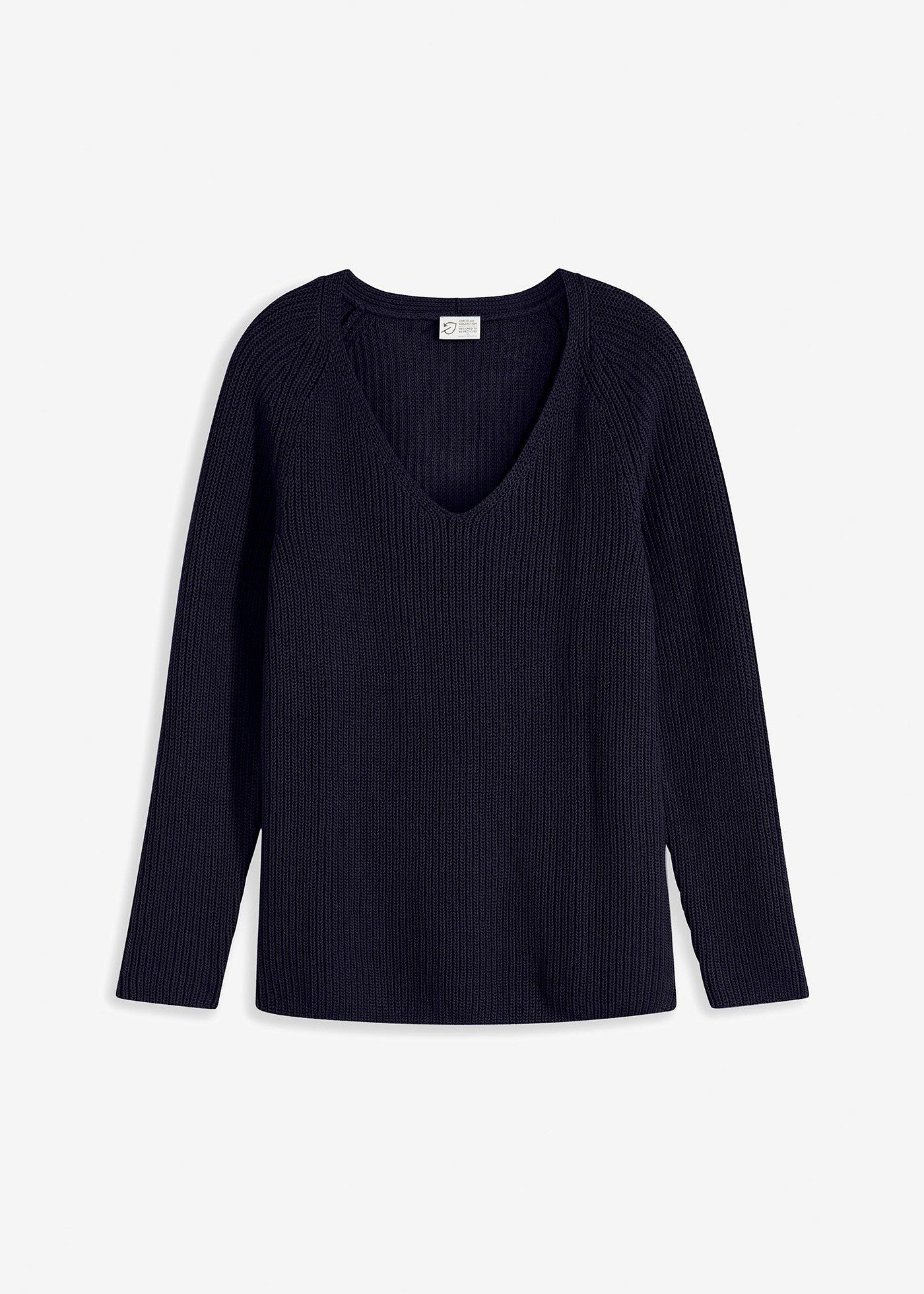 Maglione a coste in puro cotone