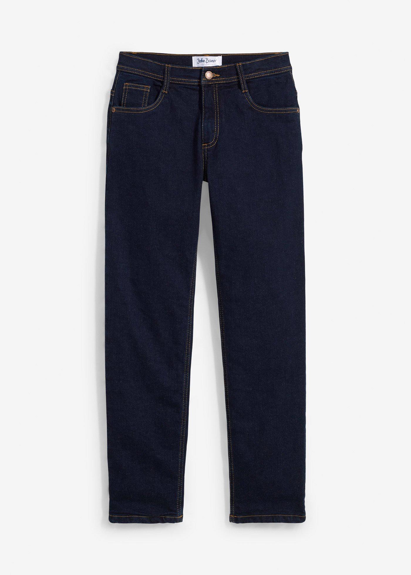 Jeans termici con fodera in jersey regular fit, straight