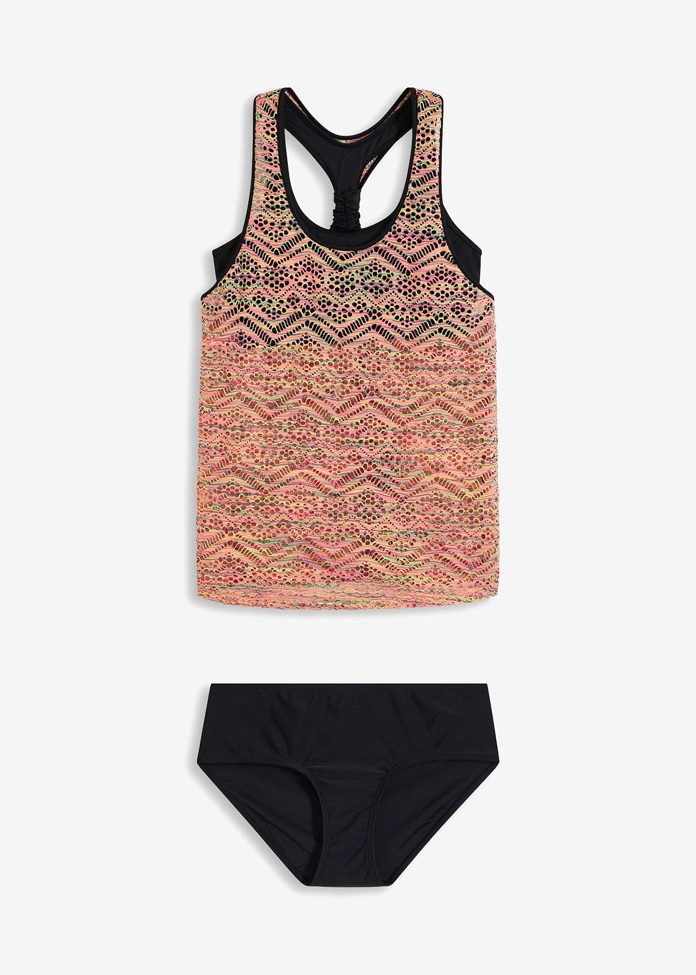 Tankini con pizzo elasticizzato (set 2 pezzi)