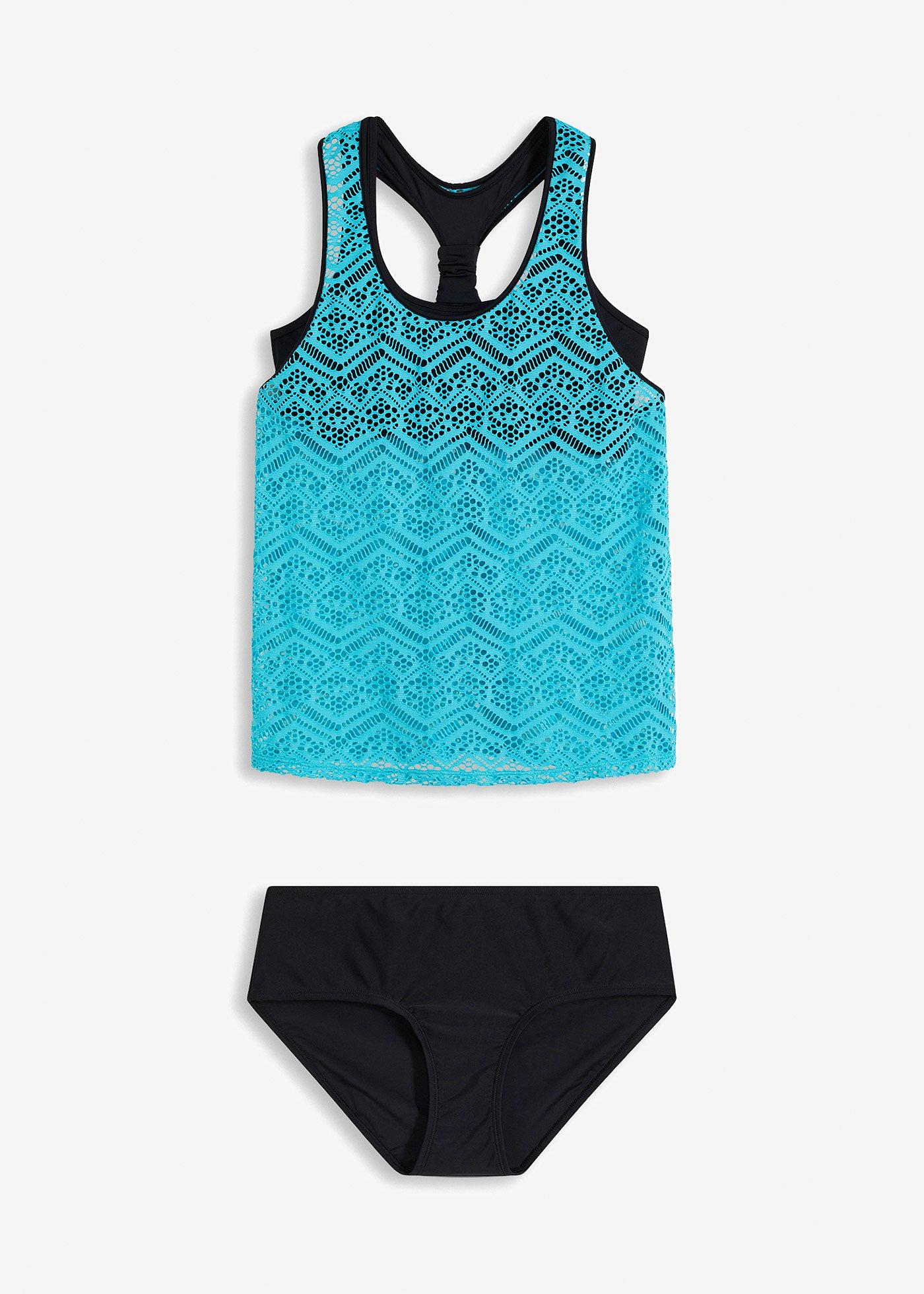 Tankini con pizzo elasticizzato (set 2 pezzi)