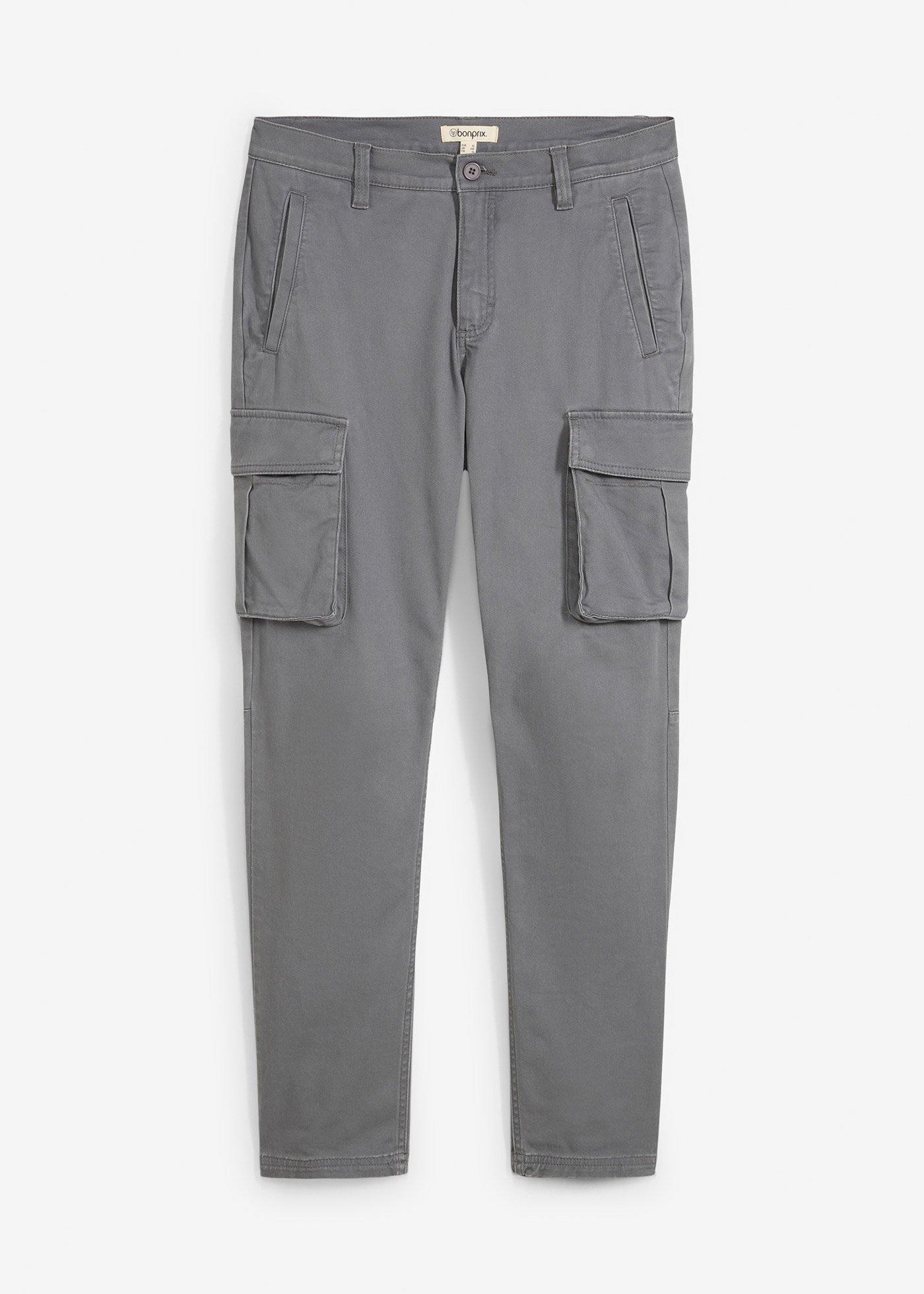 Pantaloni cargo elasticizzati con puro cotone regular fit, straight