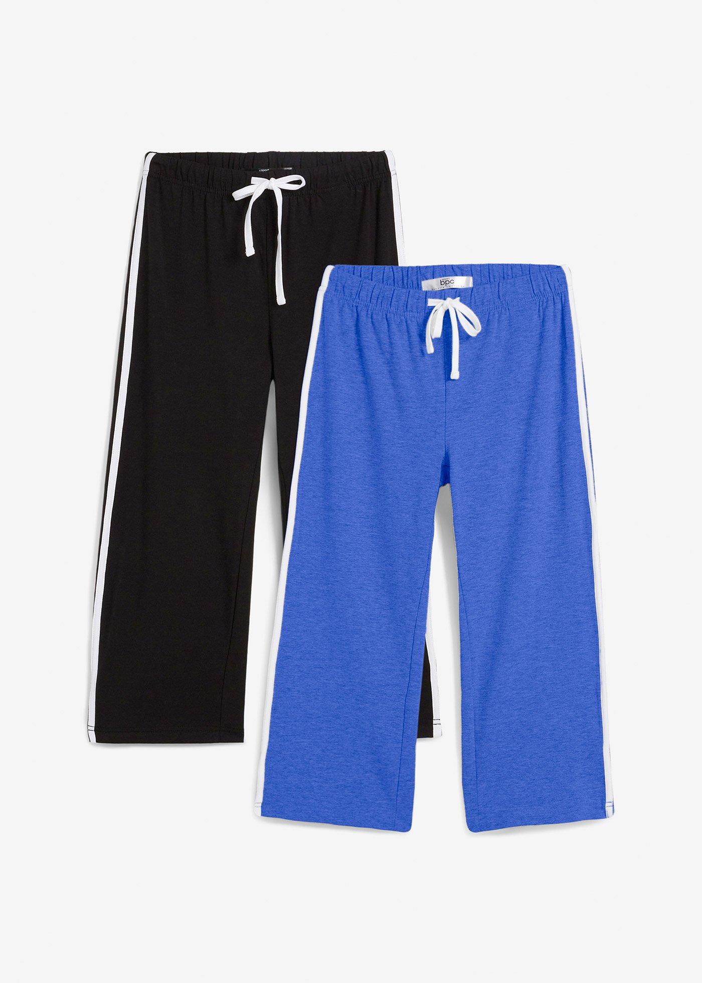 Pantaloni capri in cotone elasticizzato (pacco da 2)