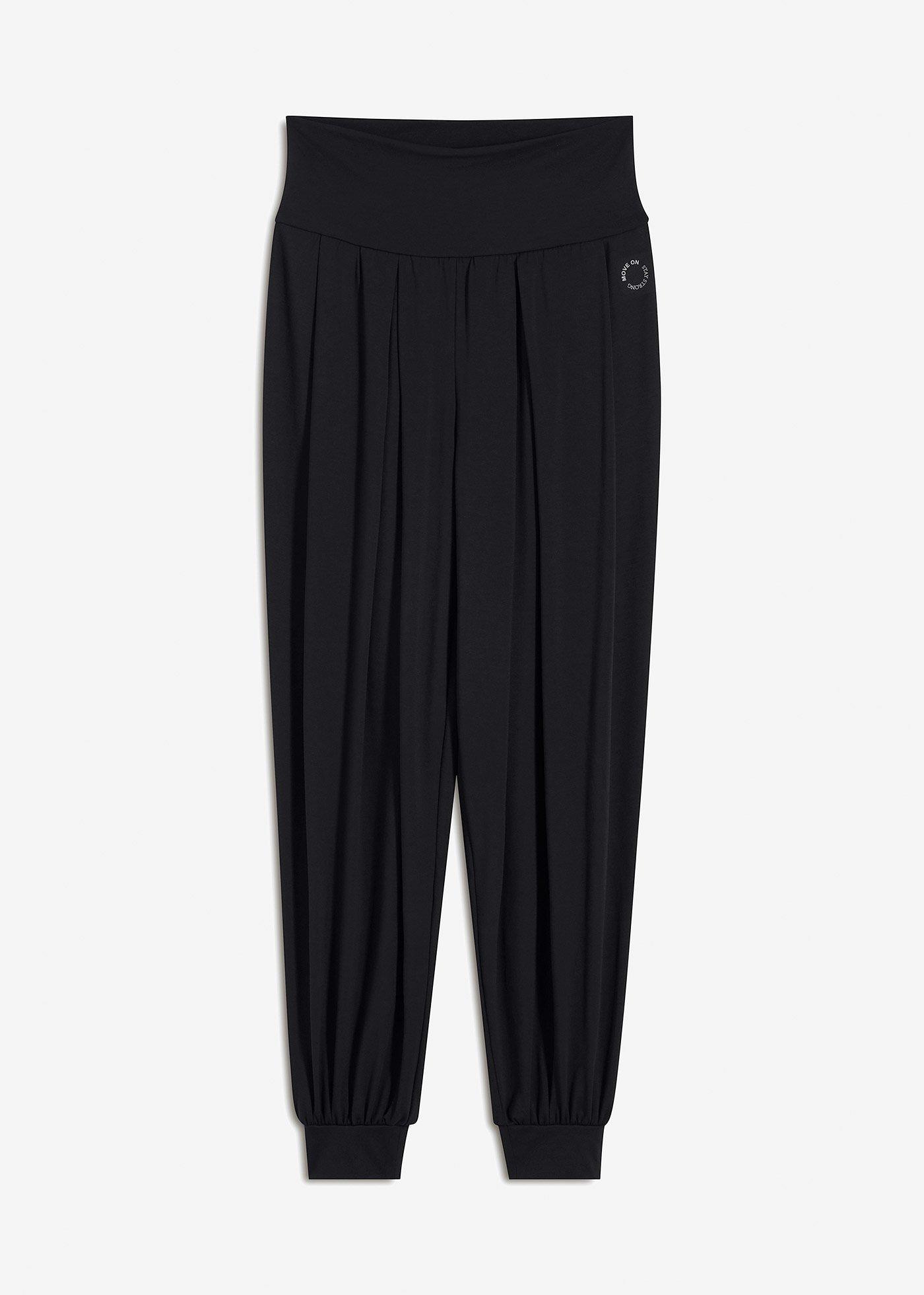 Pantaloni sportivi larghi con fascia in vita risvoltabile