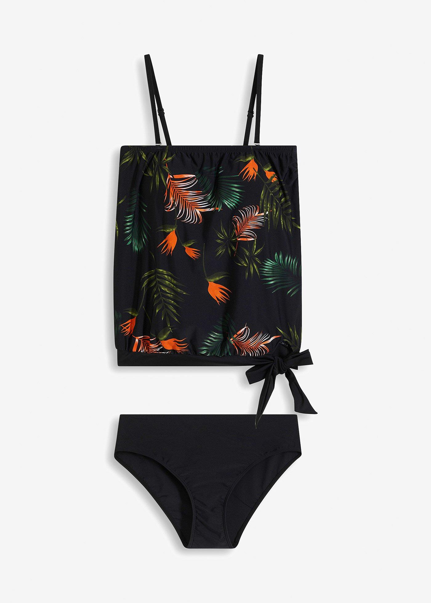 Tankini a fascia con spalline multiway (set 2 pezzi)