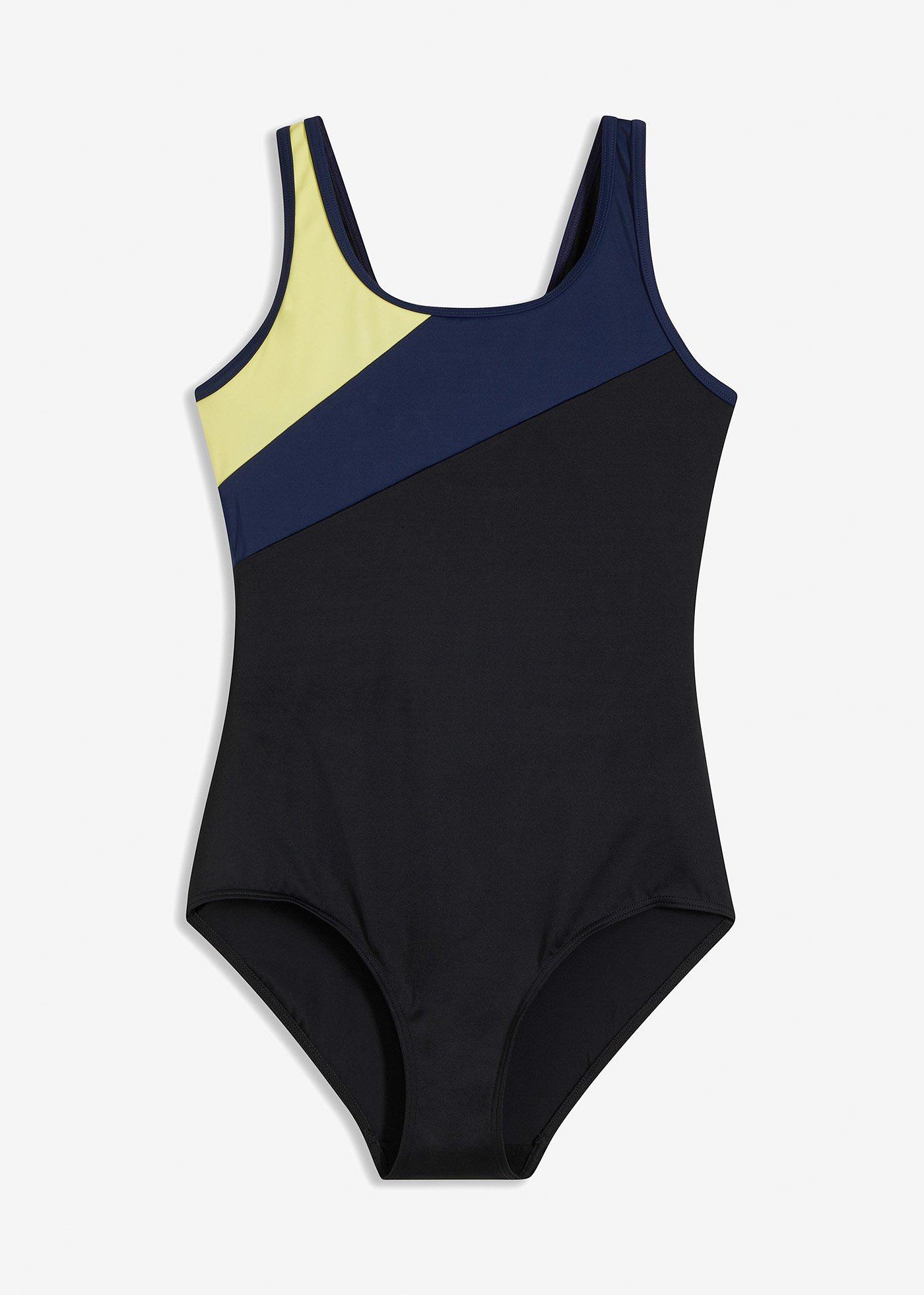 Costume intero sportivo con inserti a contrasto ad asciugatura rapida