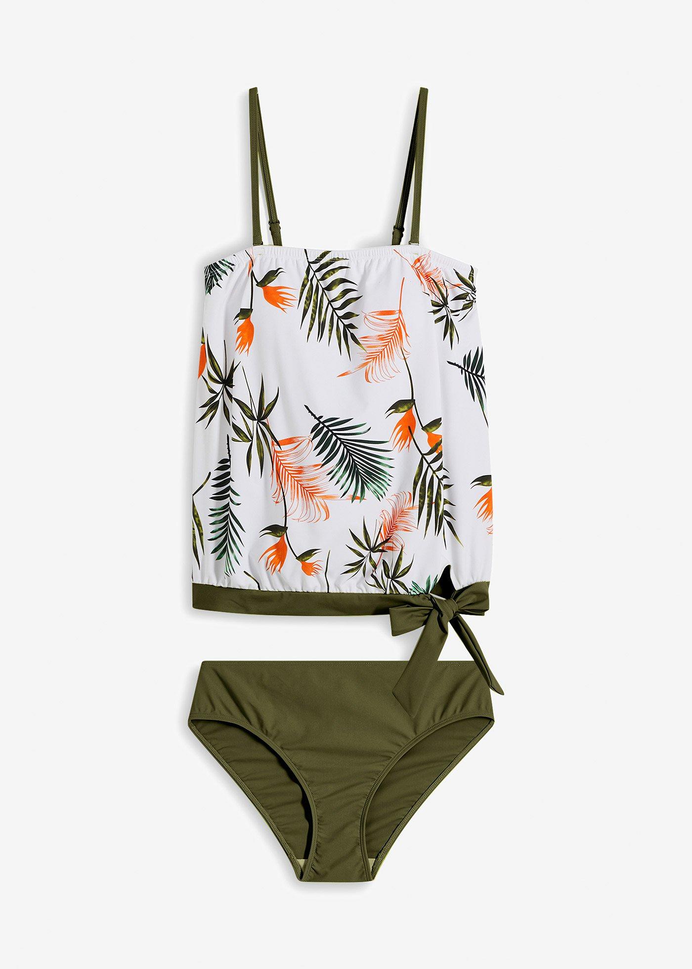 Tankini a fascia con spalline multiway (set 2 pezzi)