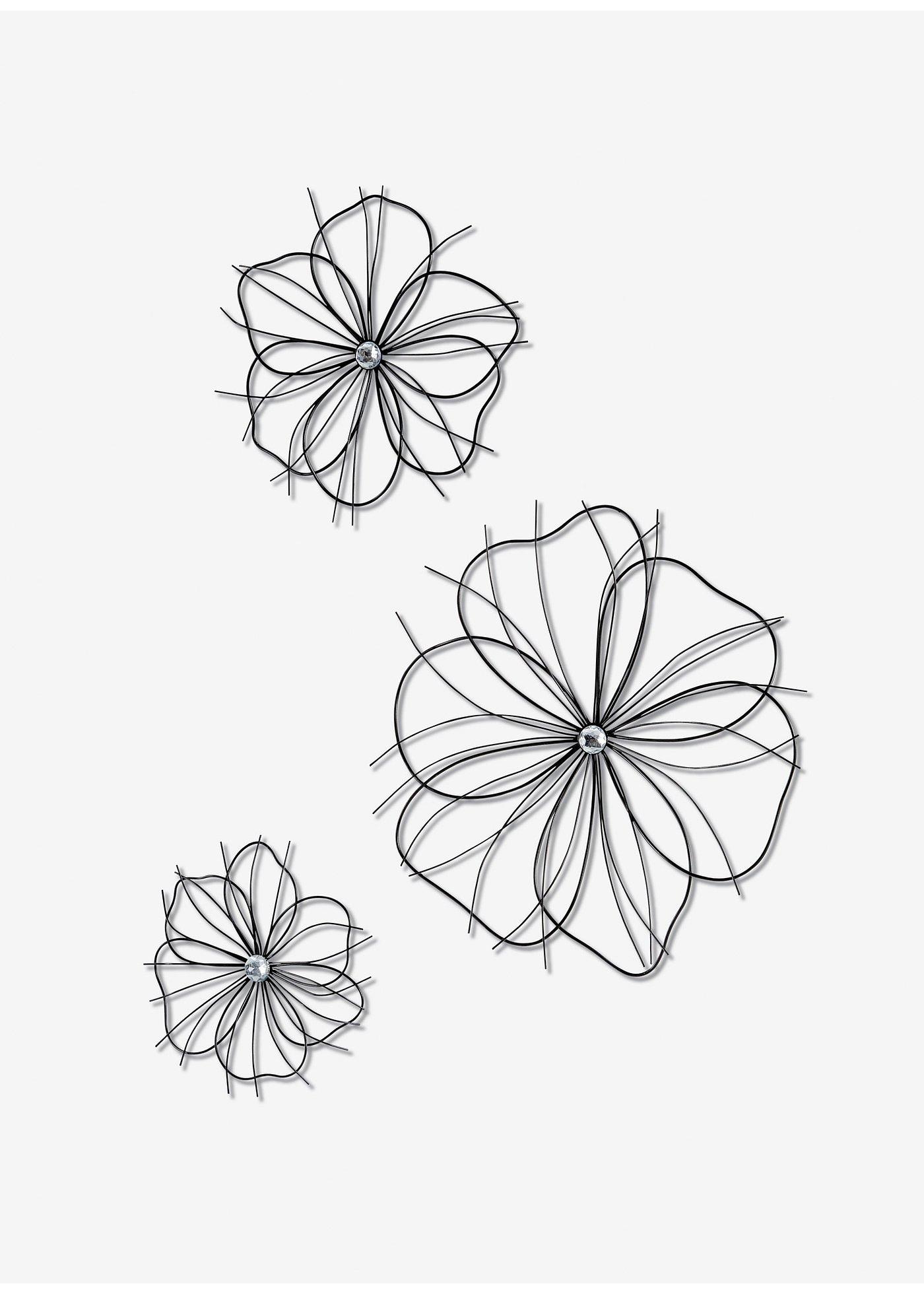 Decorazioni da parete a forma di fiore (set 3 pezzi)
