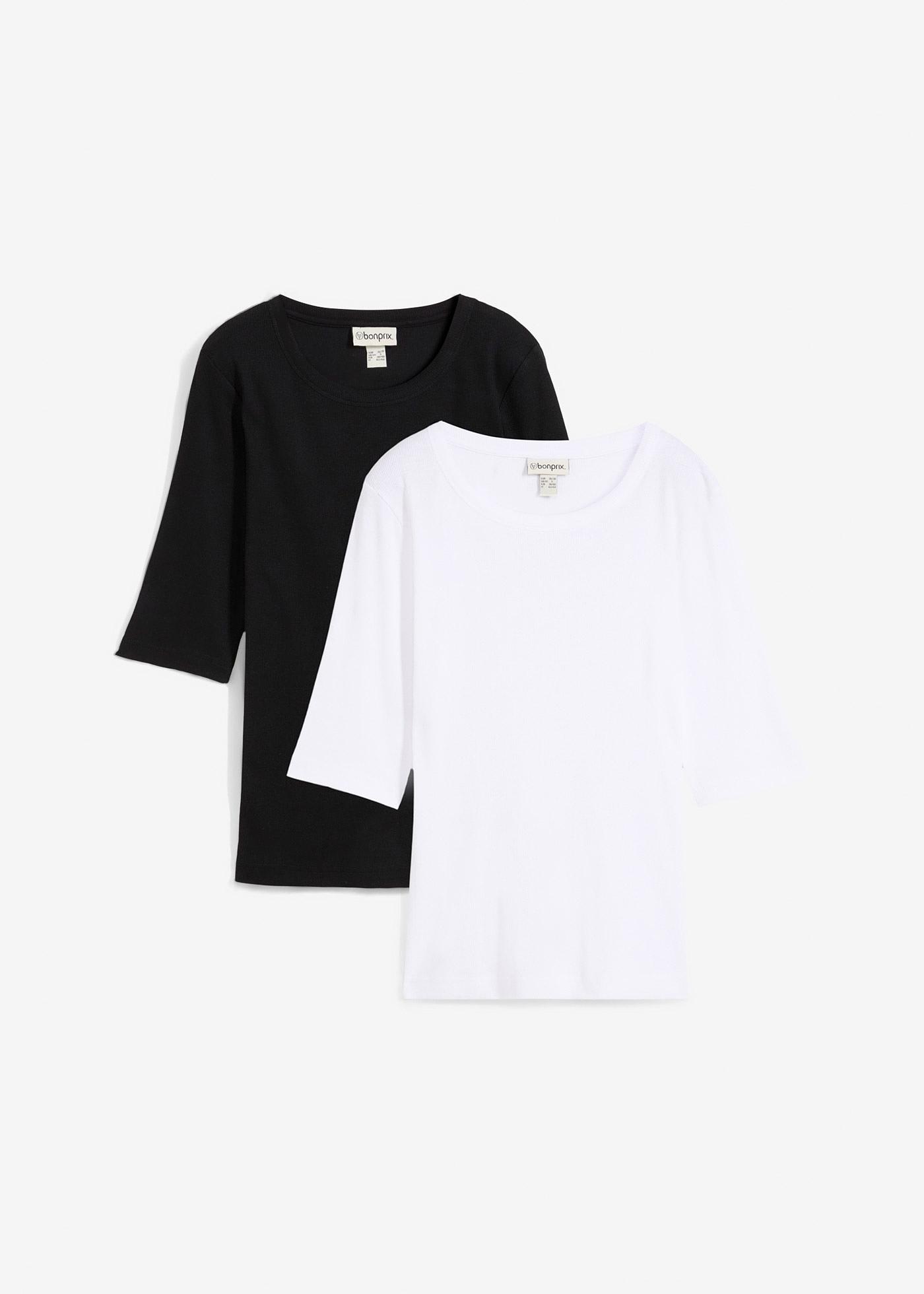 Maglia a costine con cotone biologico (pacco da 2)