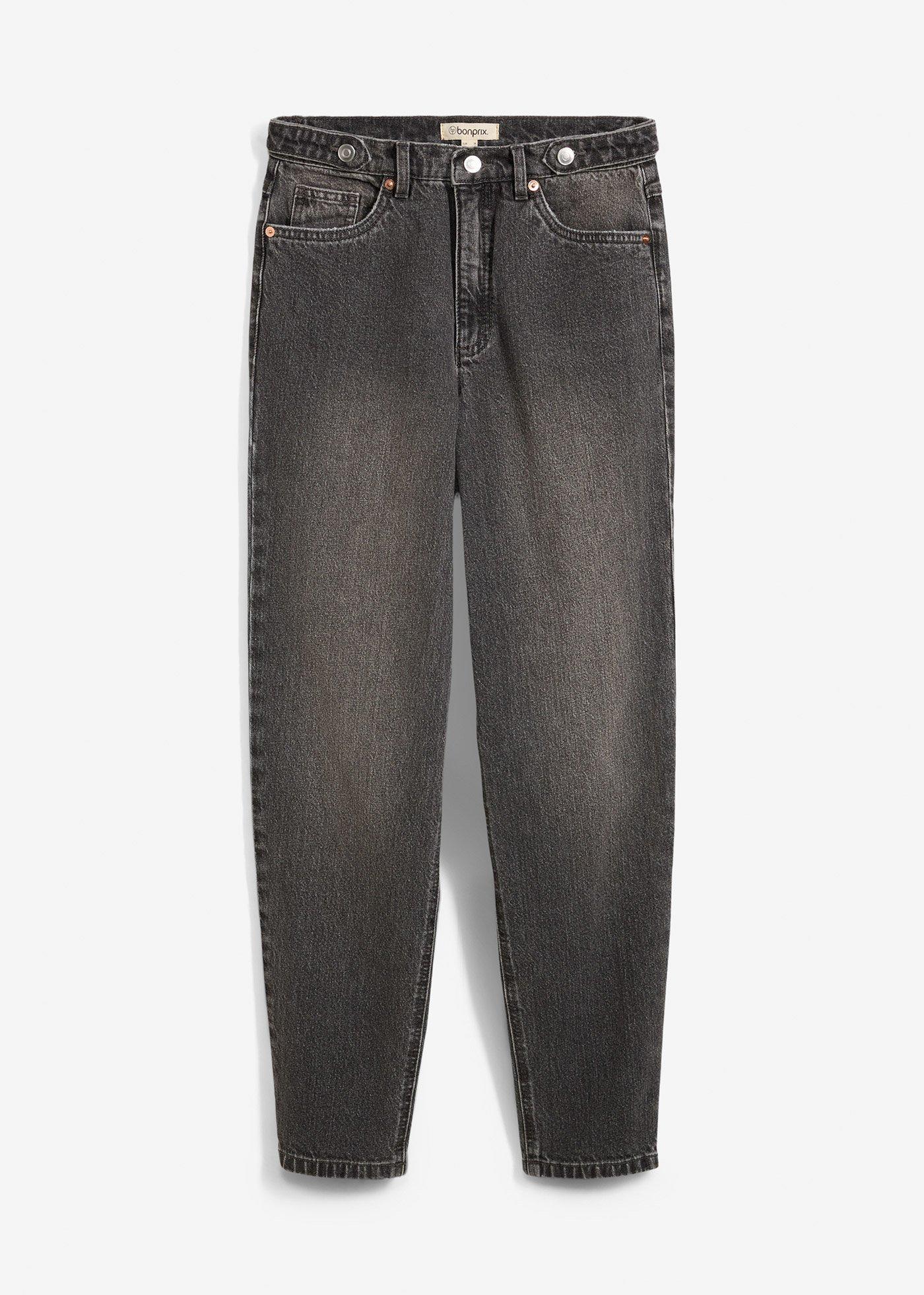 Mom jeans cropped, vita alta