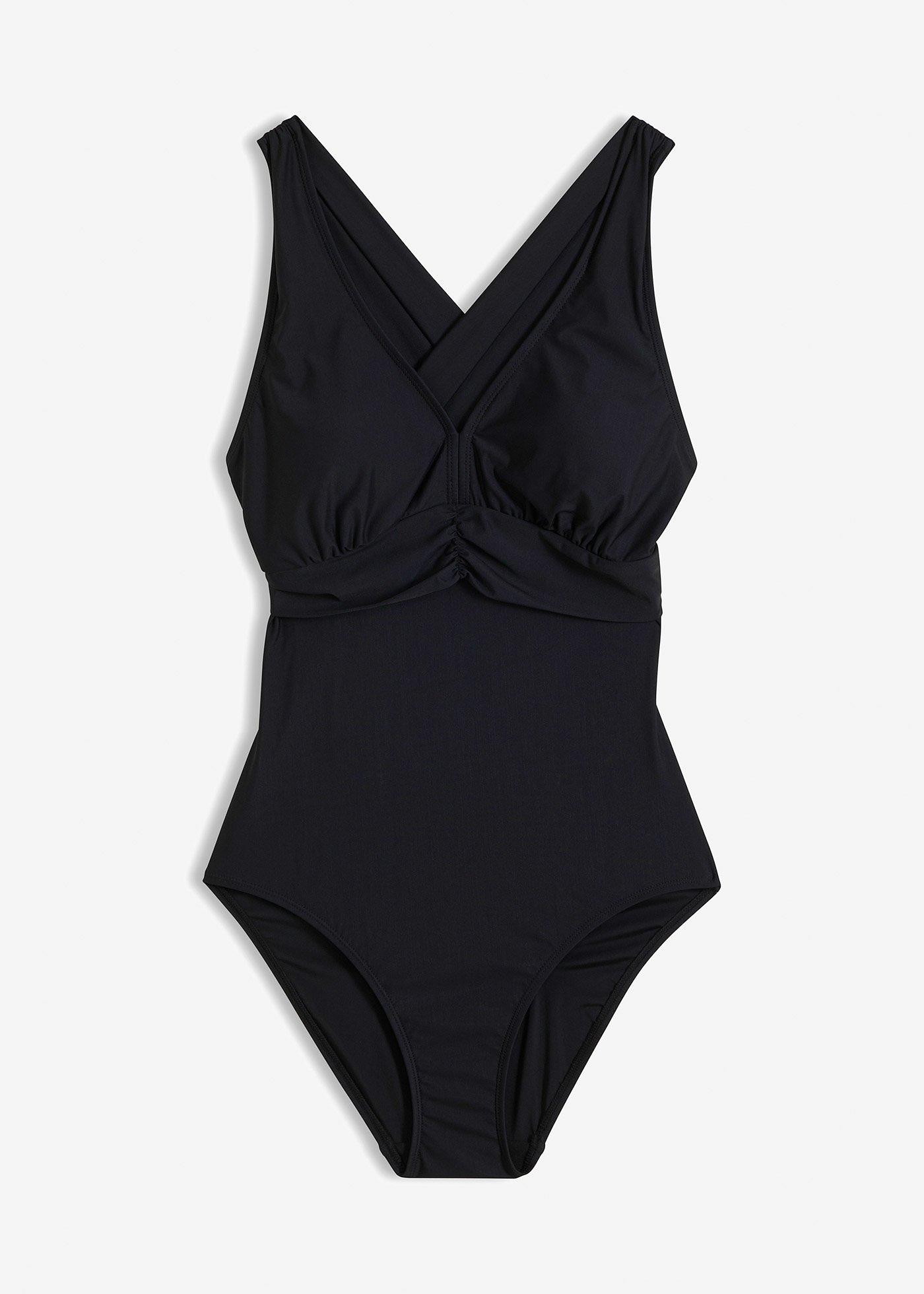 Costume intero con spalline incrociate ed effetto modellante leggero