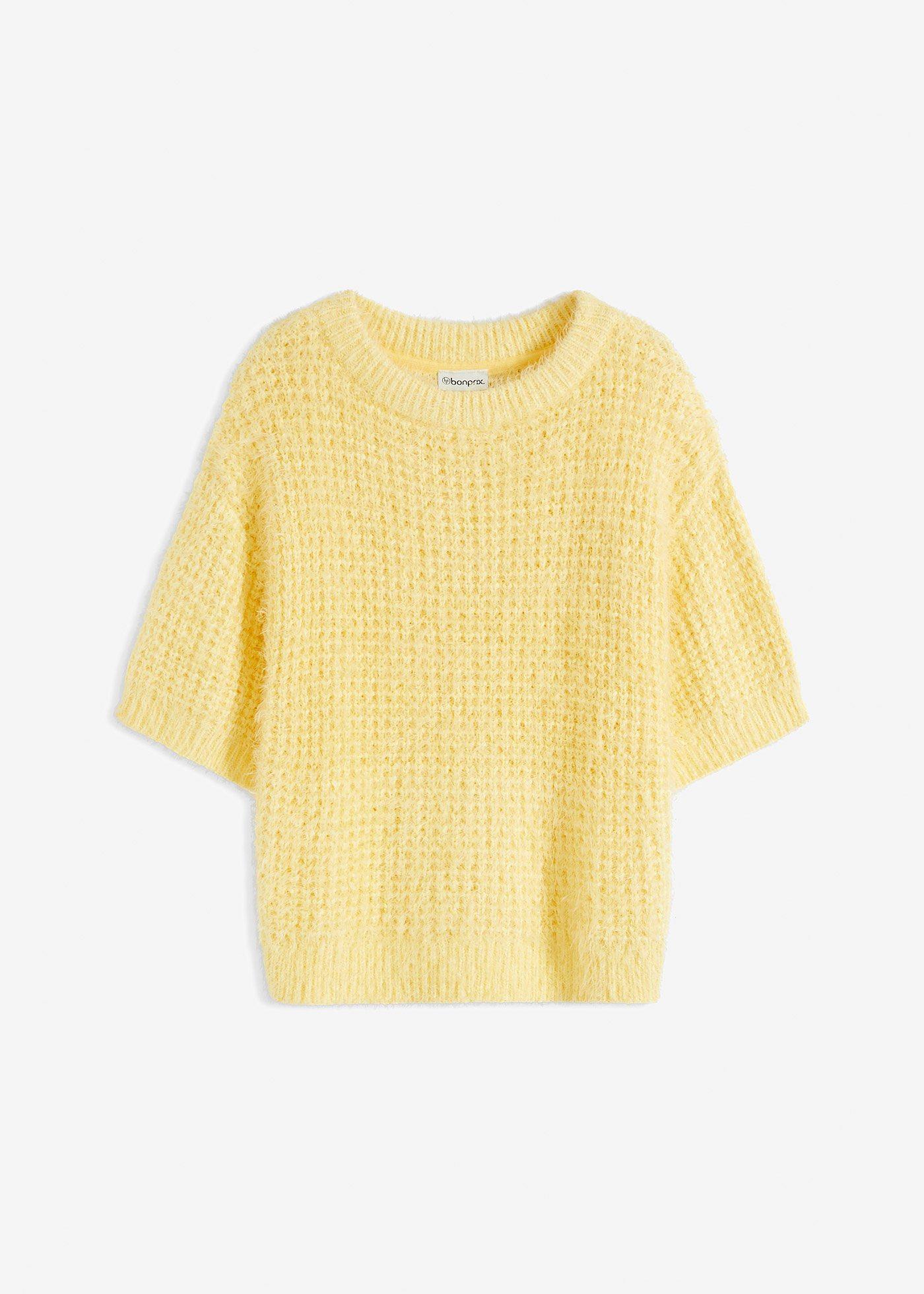 Maglione a maglia grossa con filato piumato
