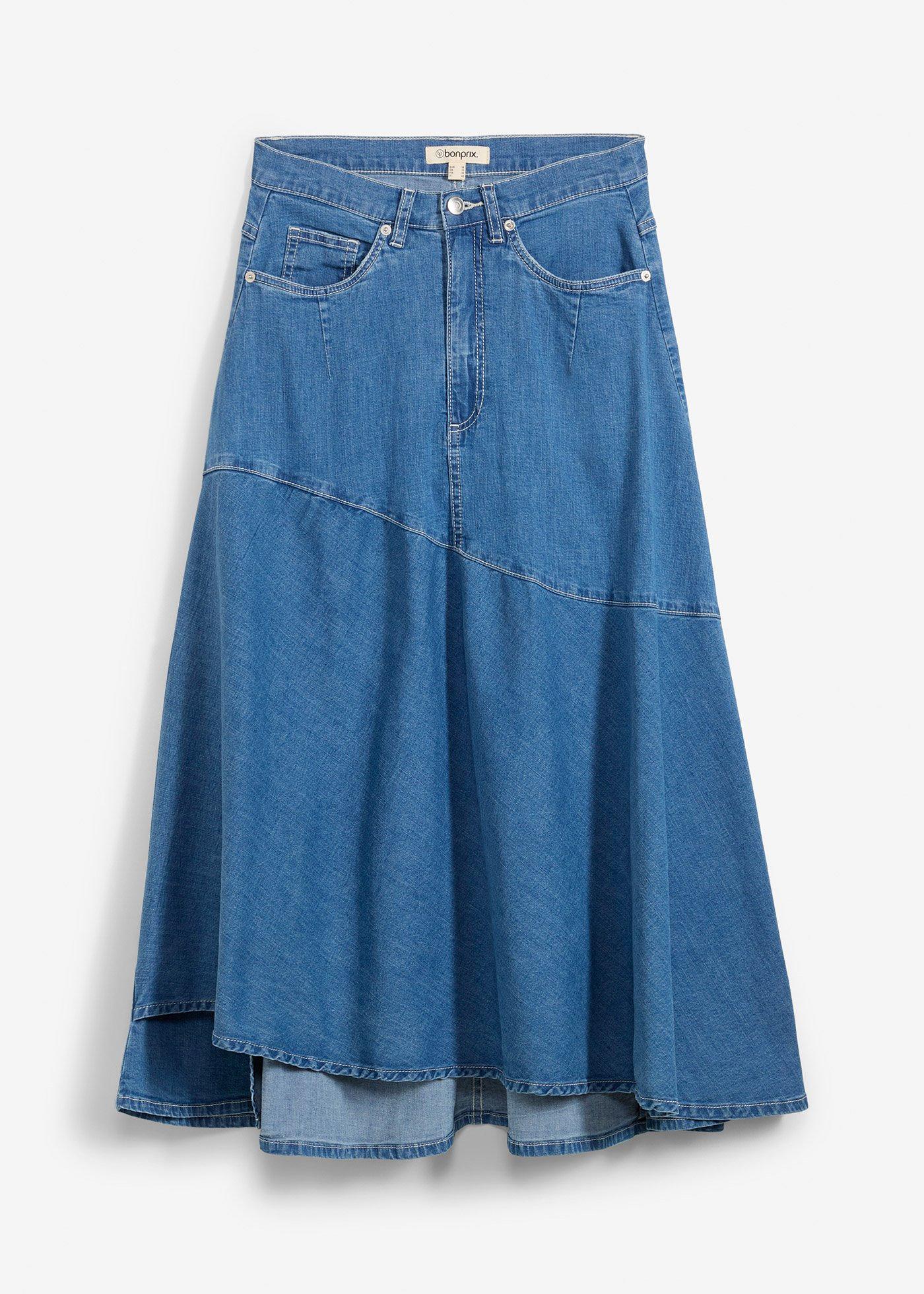 Gonna midi di jeans, vita alta