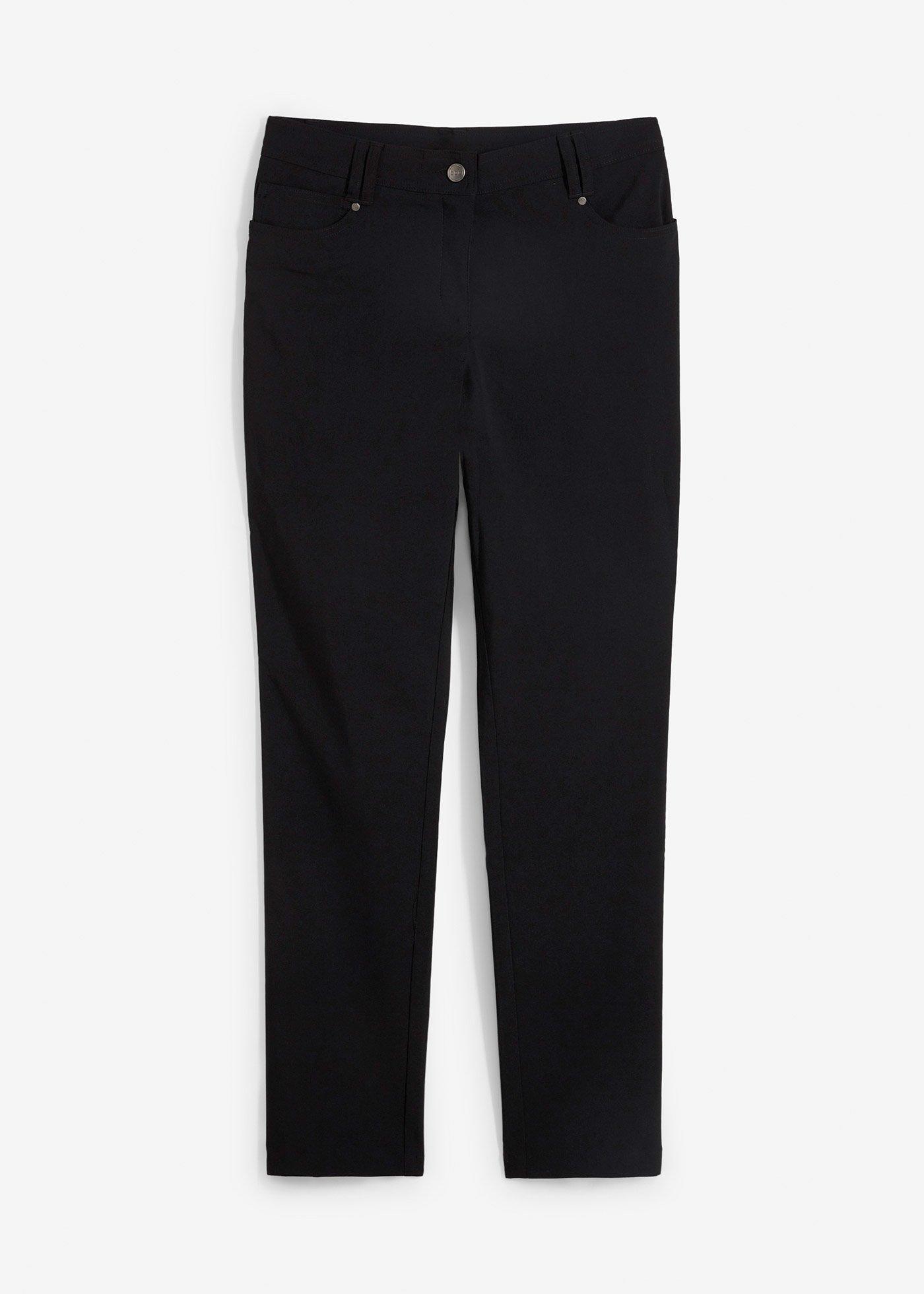 Pantaloni elasticizzati in bengalina con elastico in vita, straight