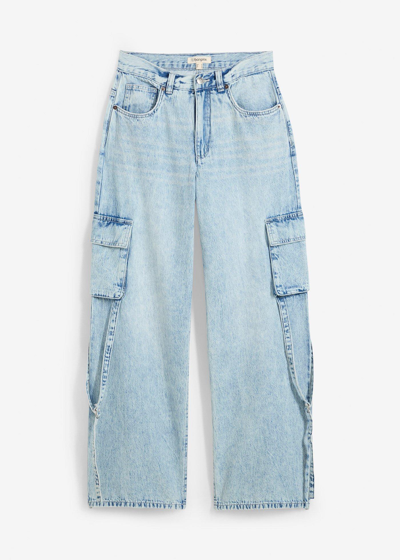 Jeans cargo, vita media